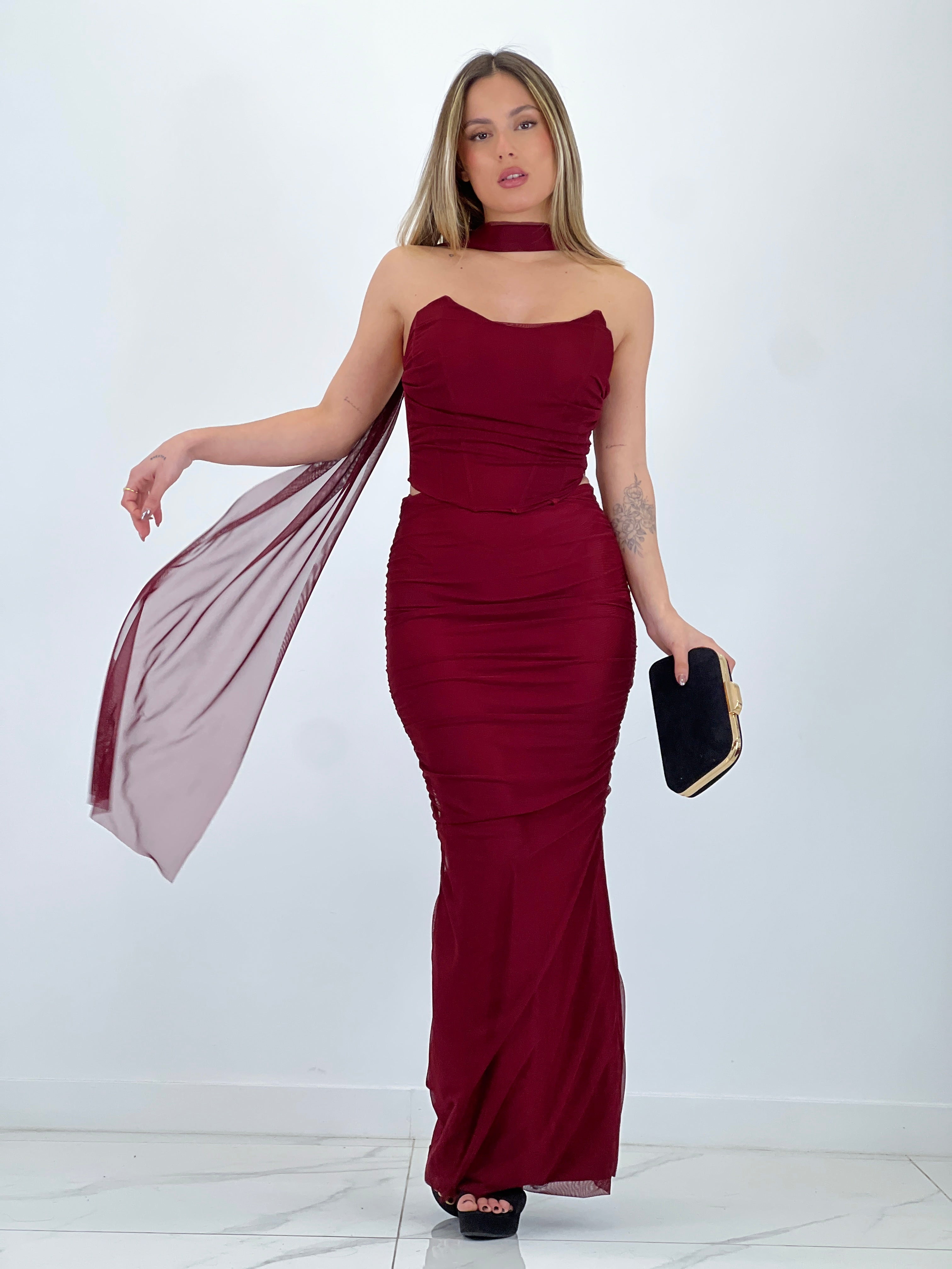 Conjunto tul corsé y falda