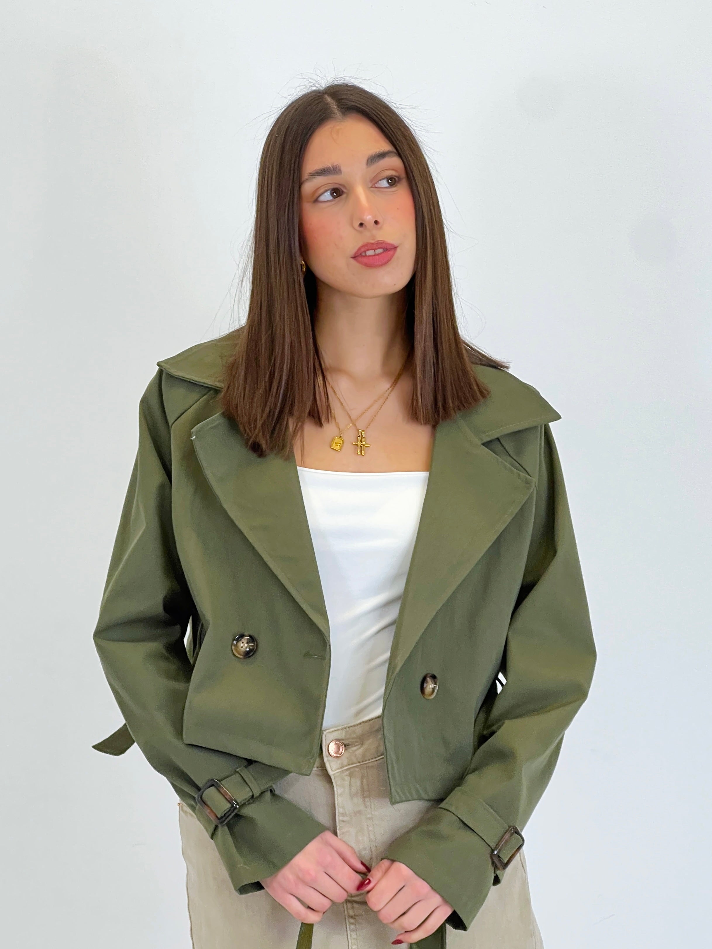 Belted trench jacket