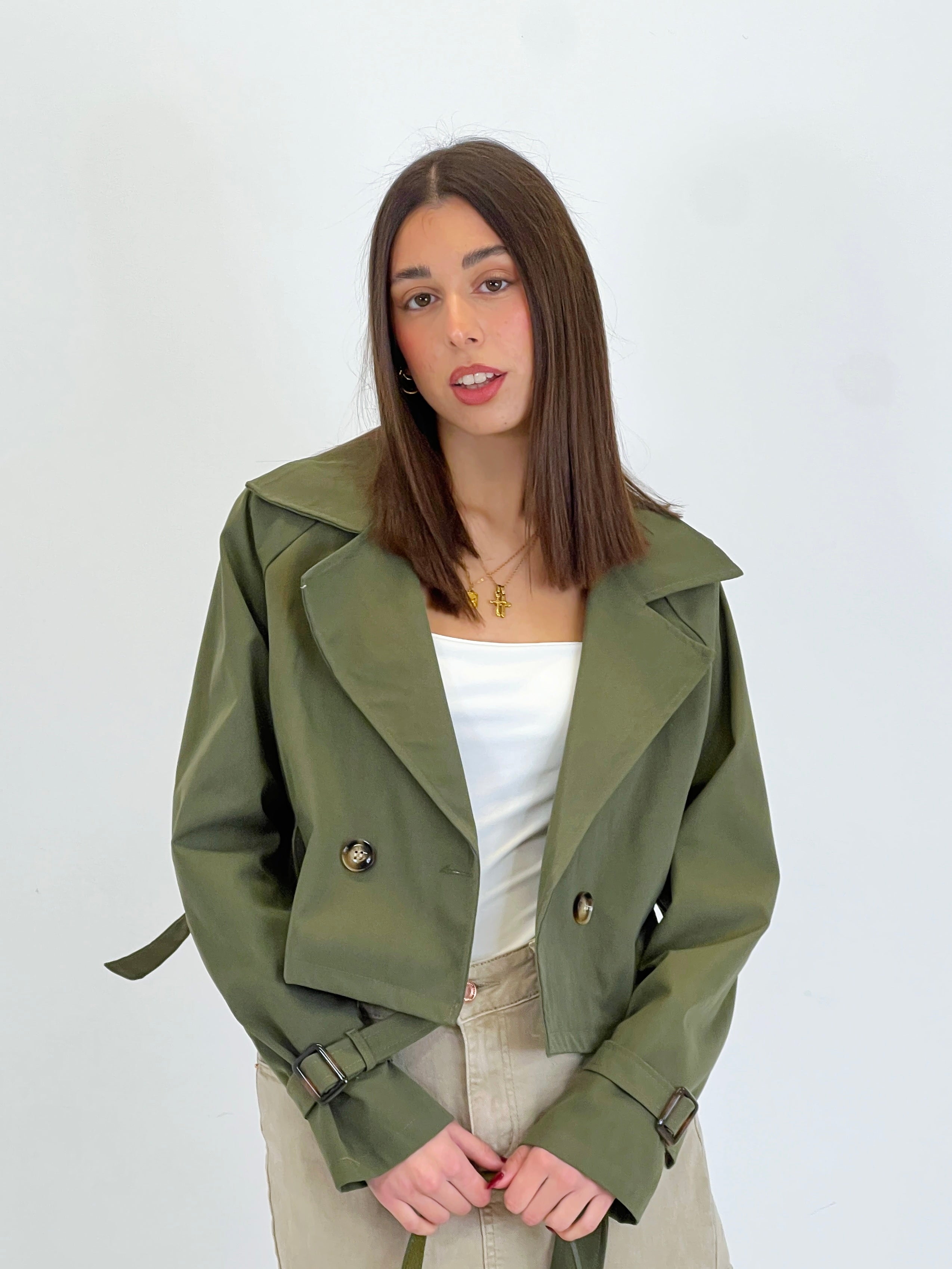 Belted trench jacket