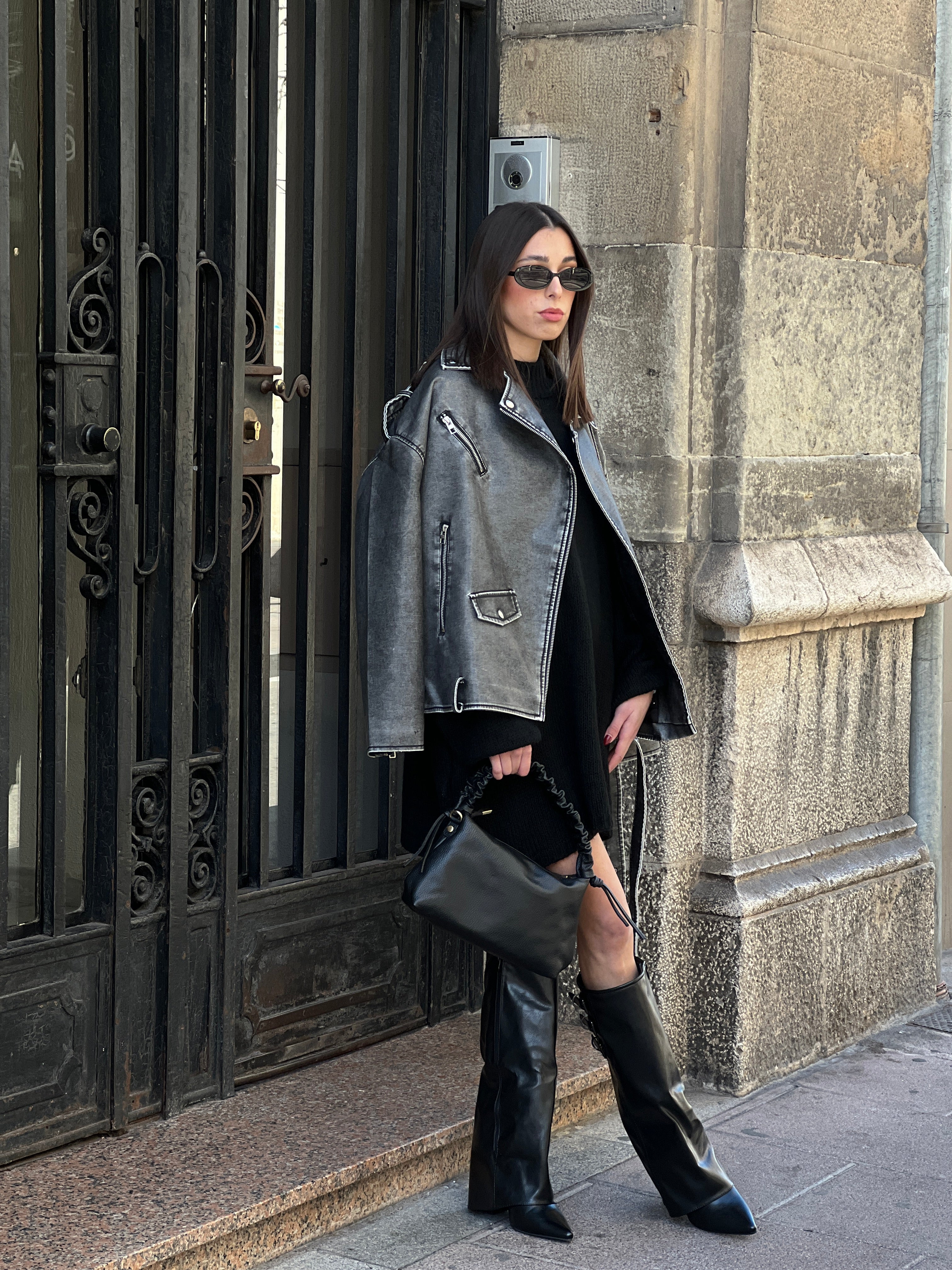 Oversized biker jacket