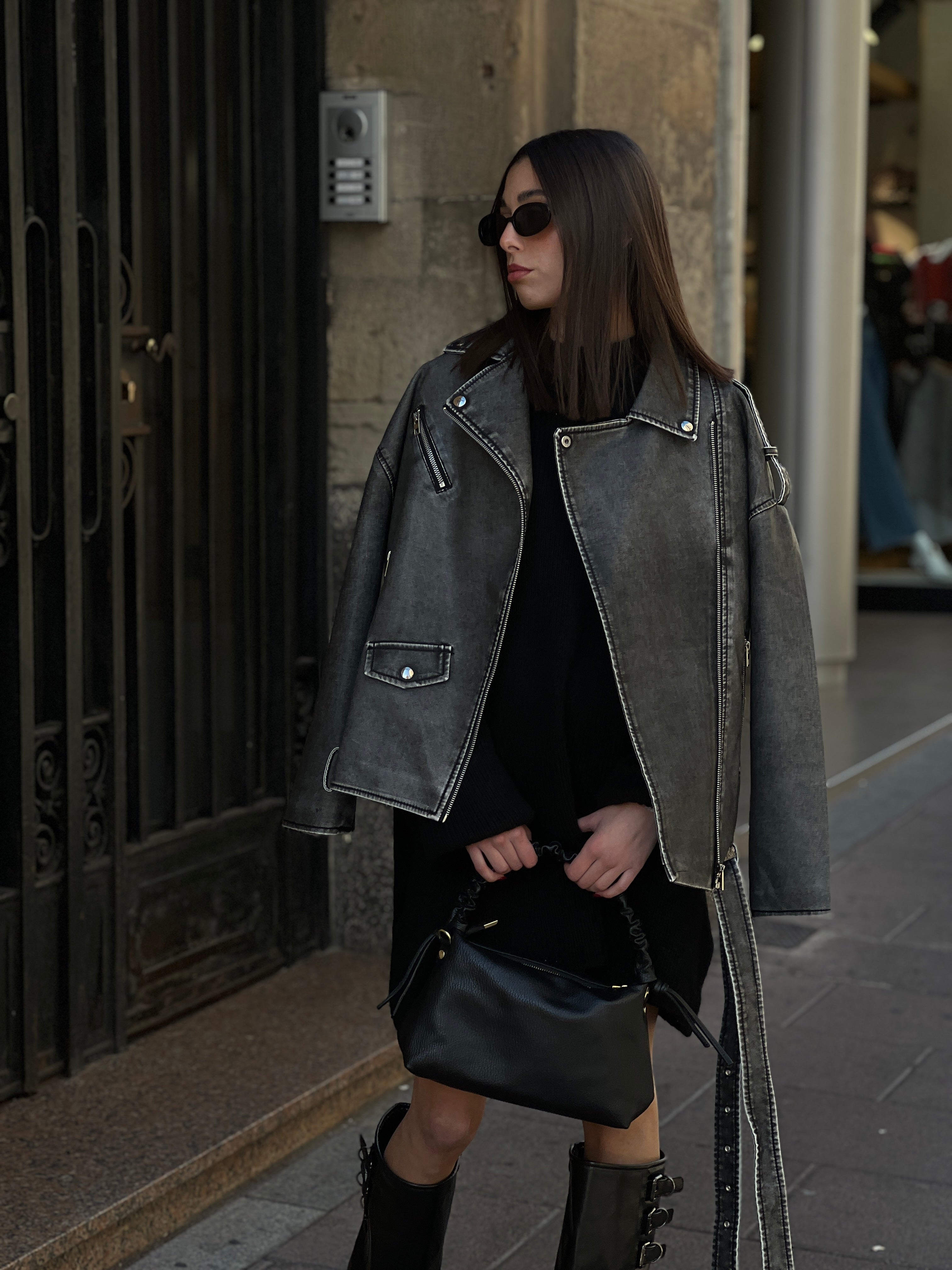 Oversized biker jacket