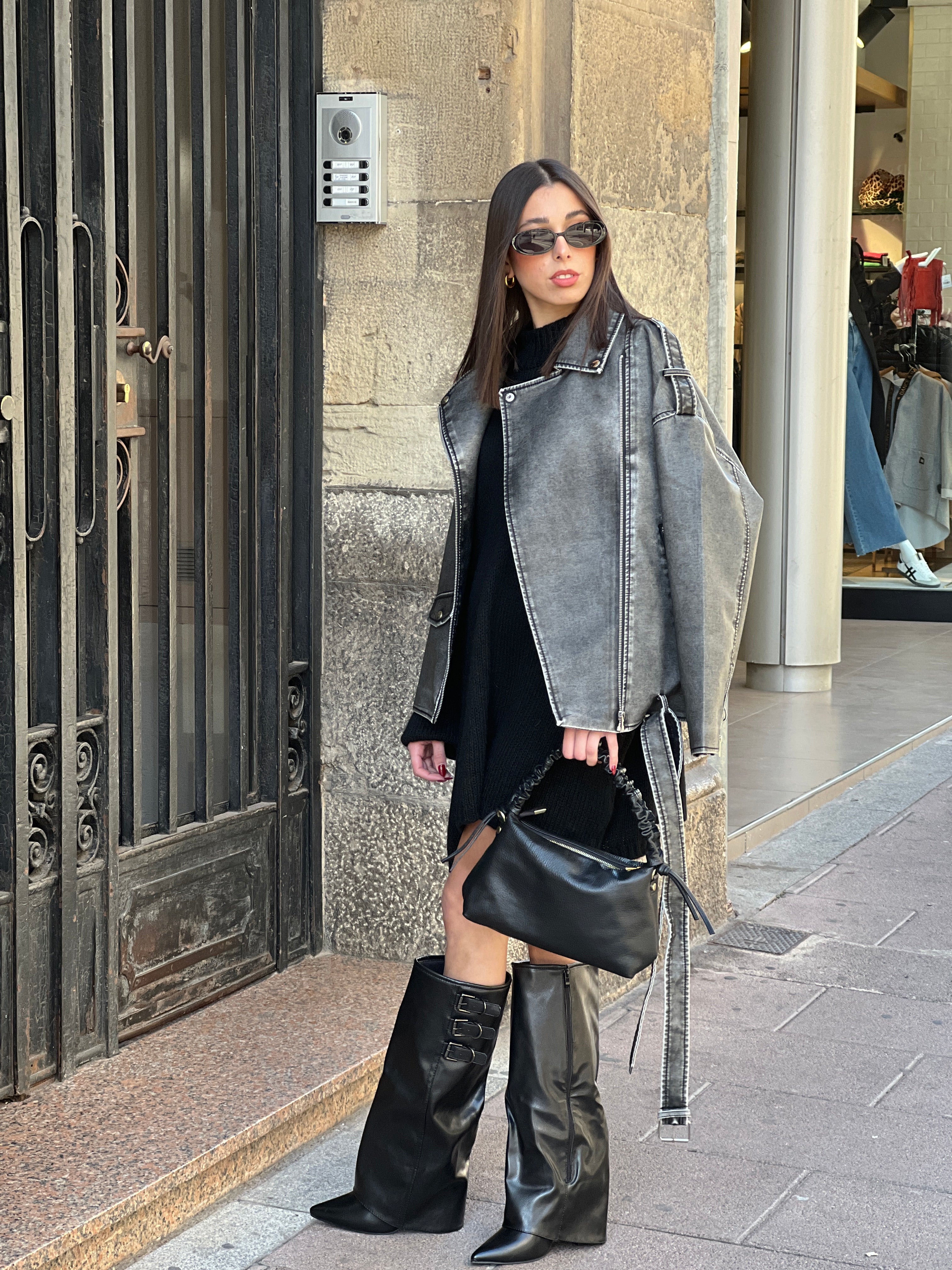 Oversized biker jacket