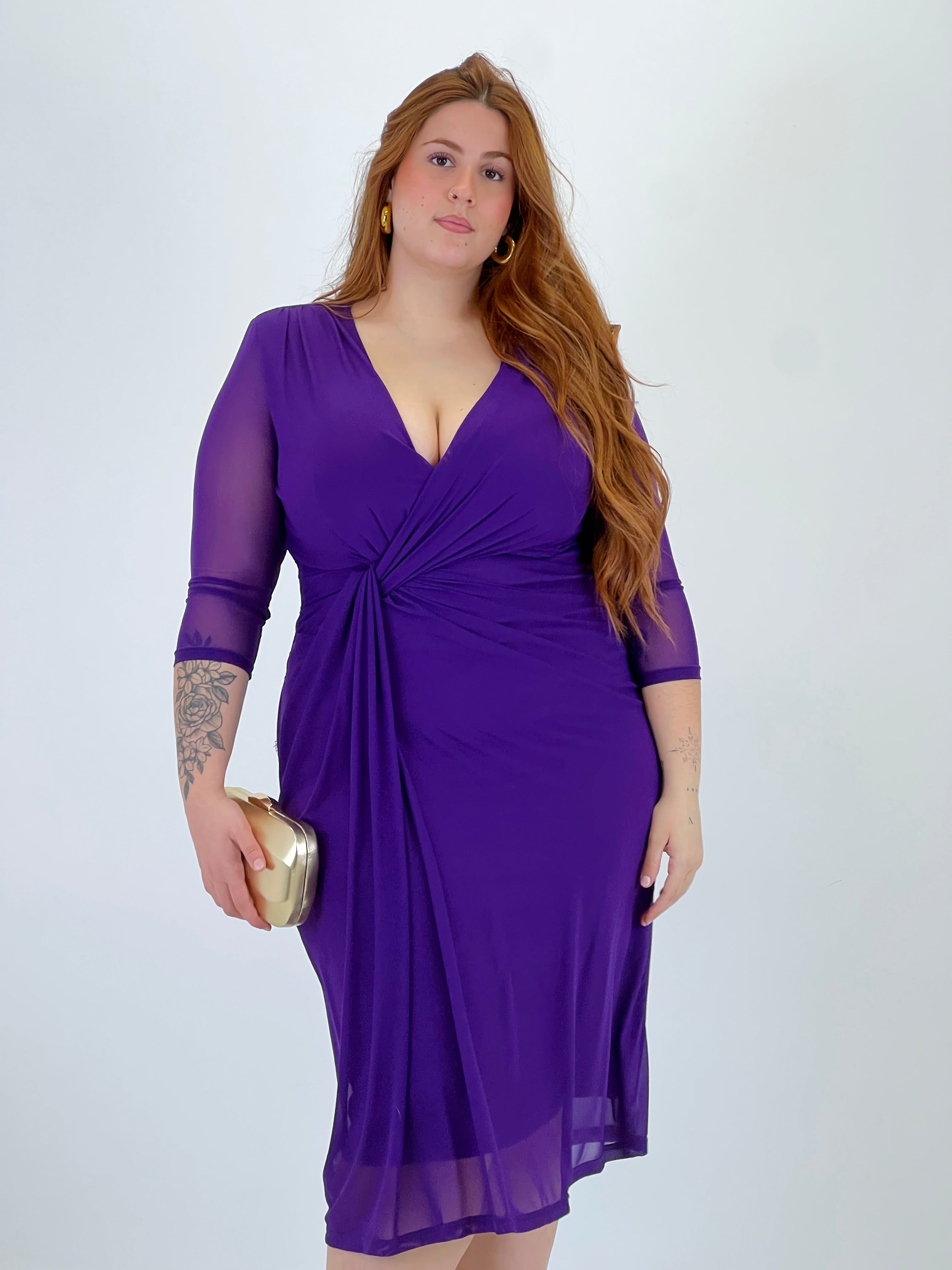 Vestido midi con manga Glenda