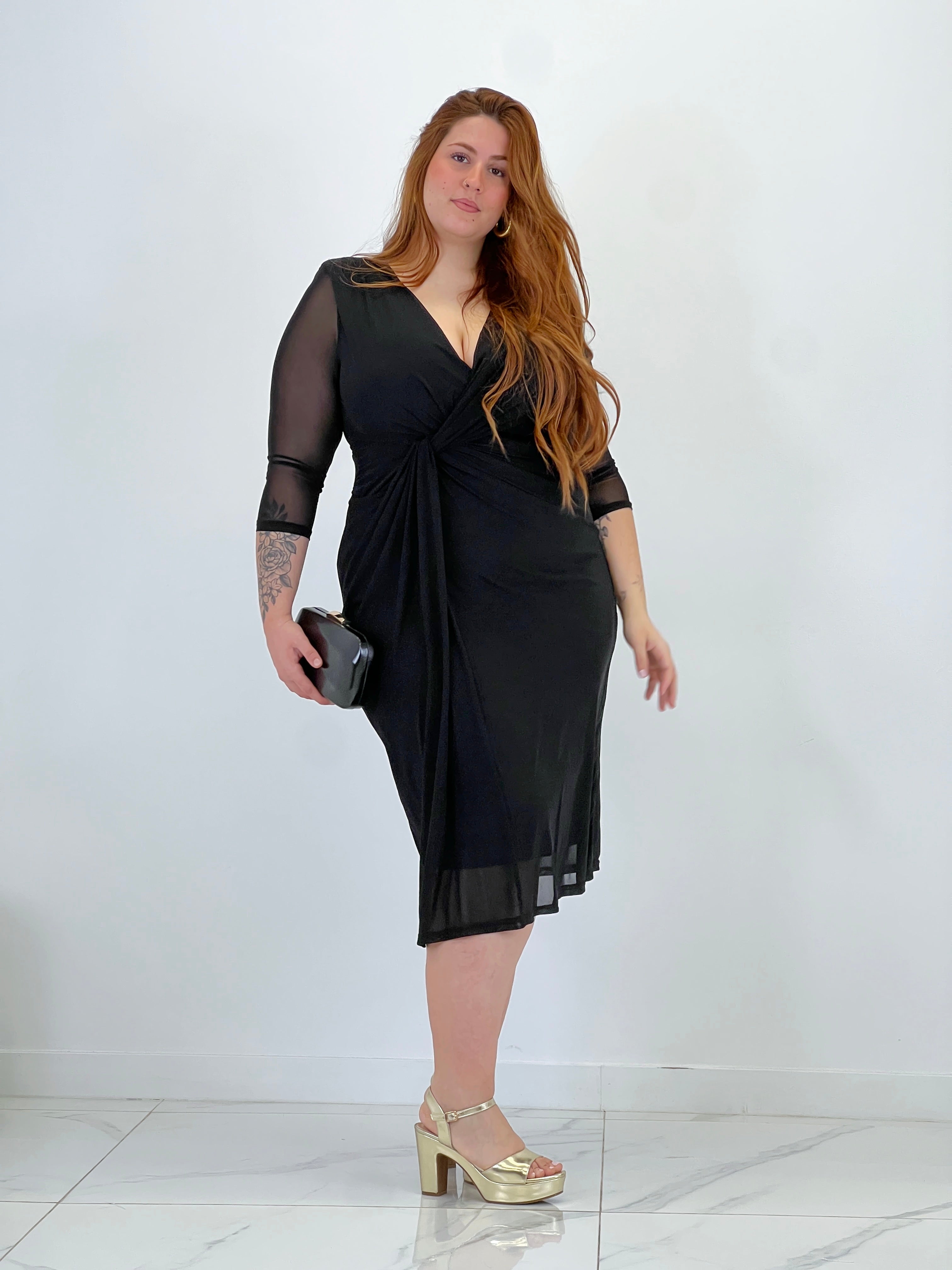 Vestido midi con manga Glenda