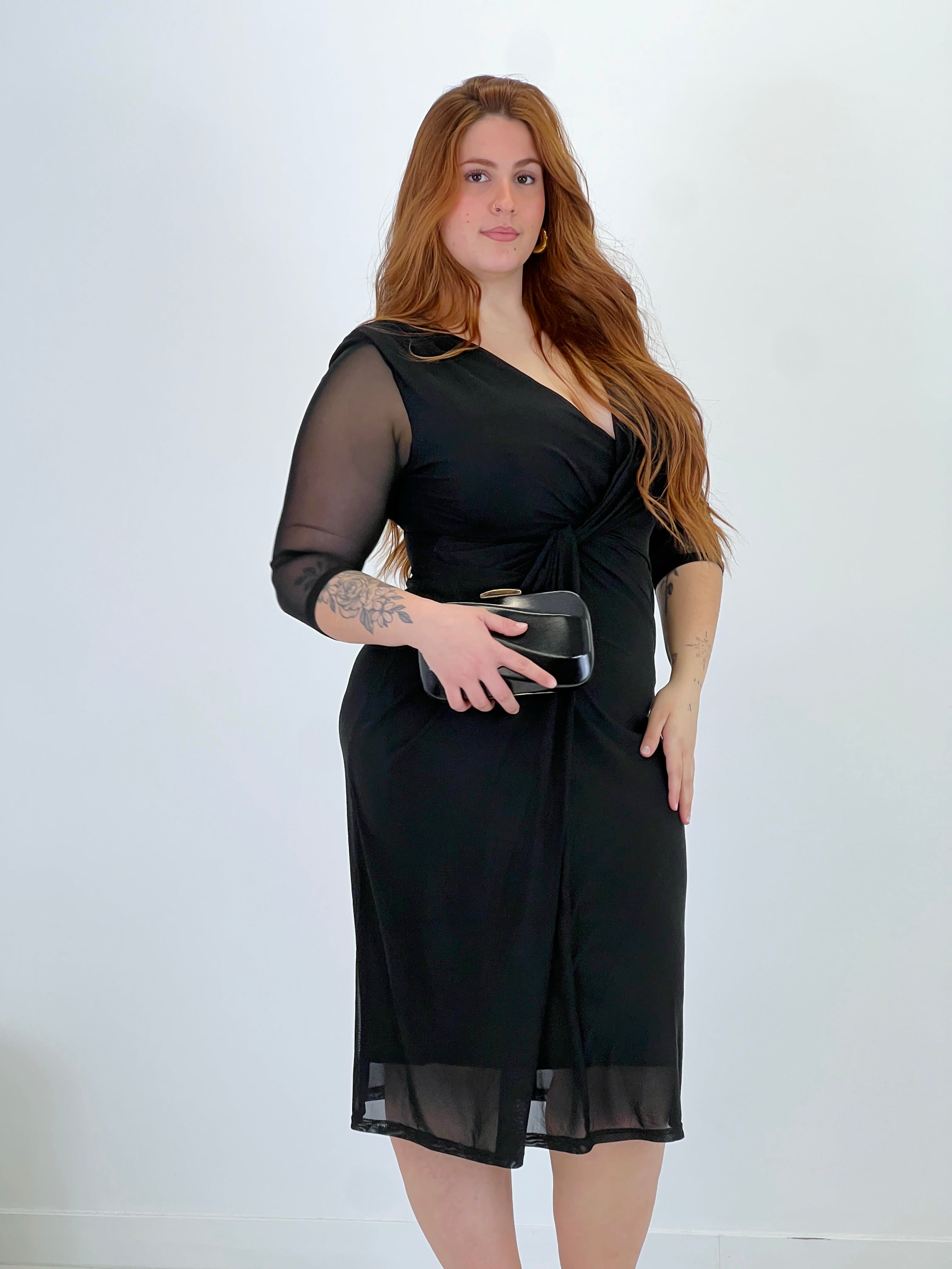 Vestido midi con manga Glenda