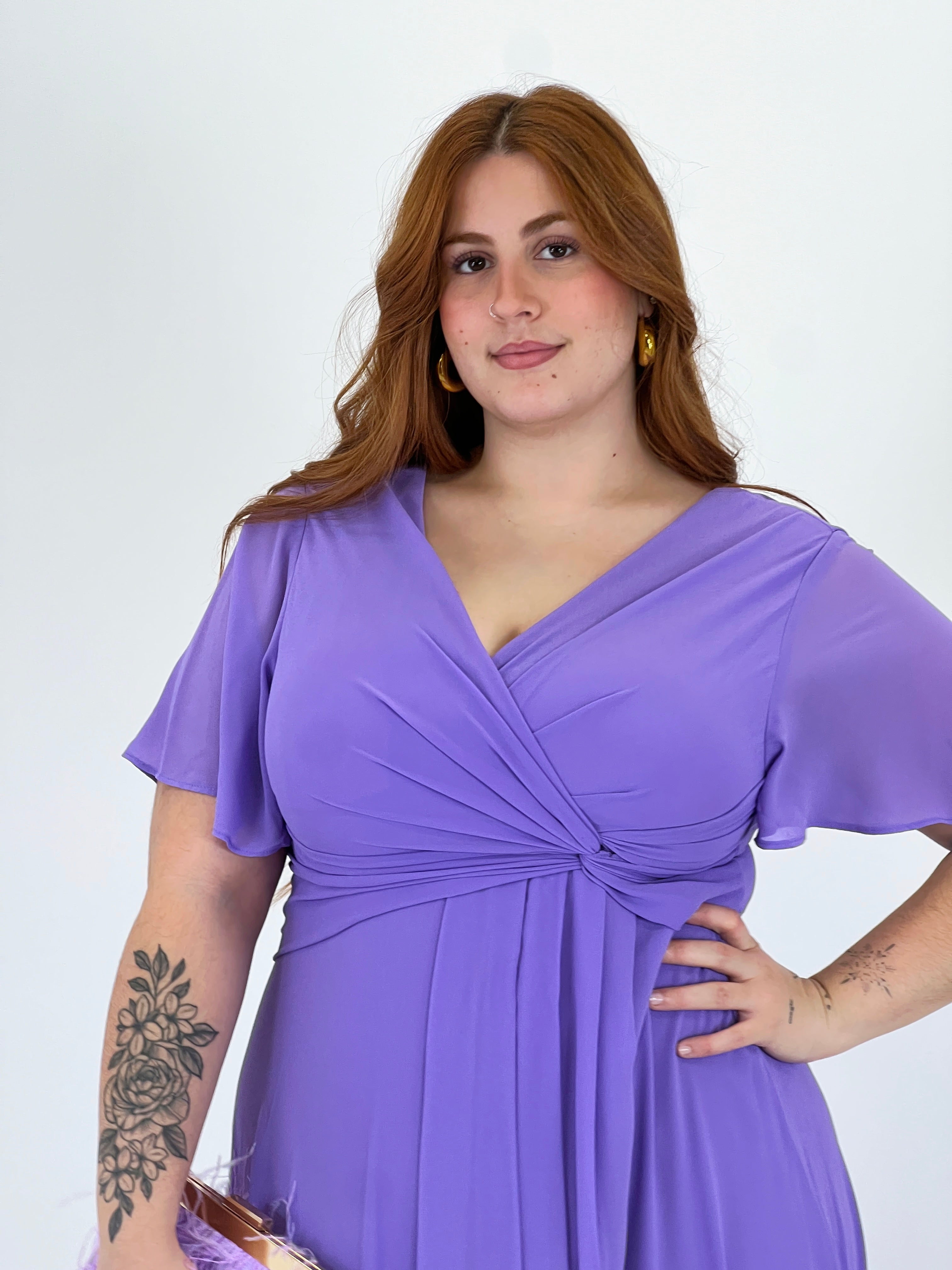 Donna dress with sleeves