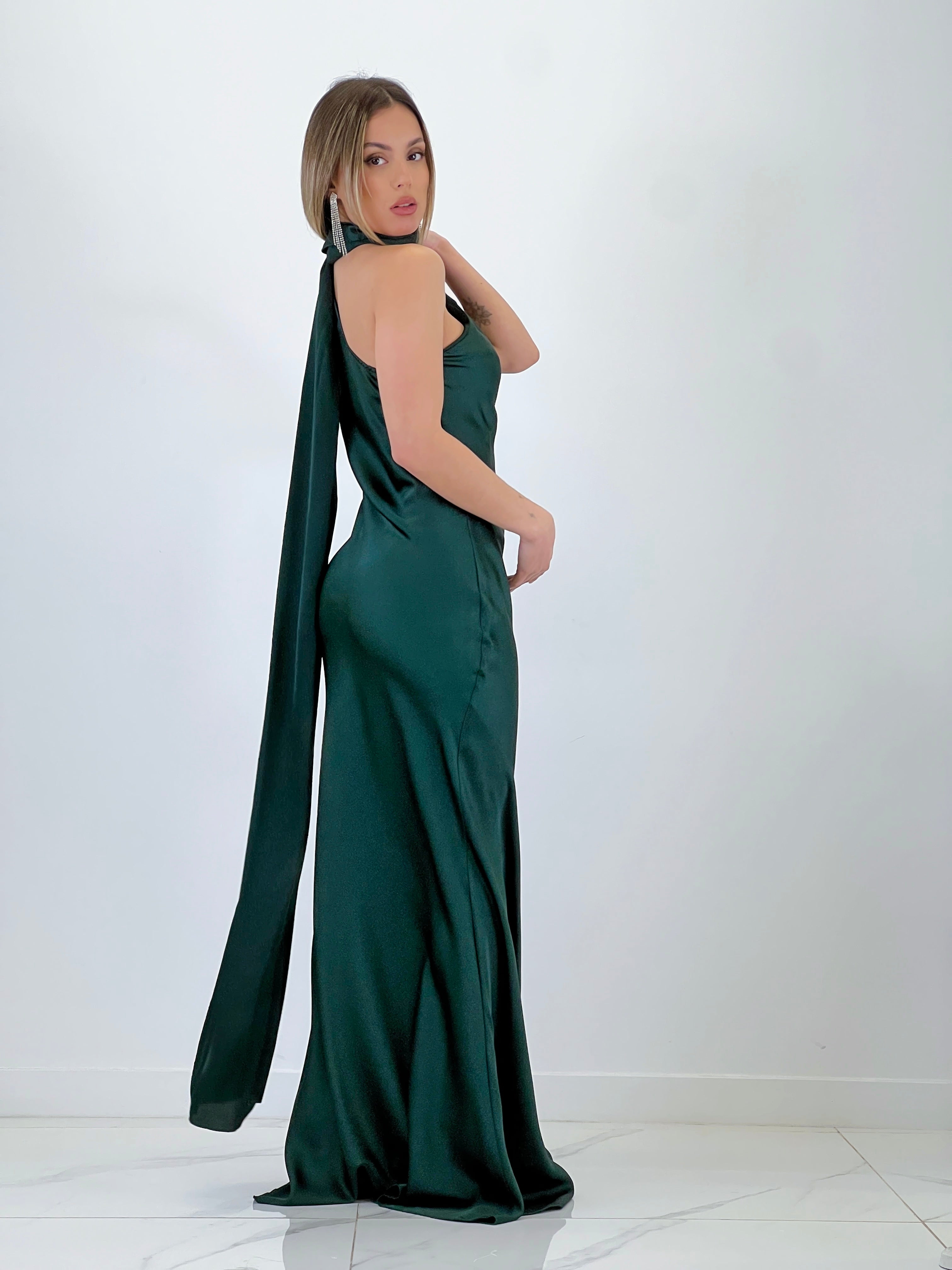 Vestido raso choker Priscila