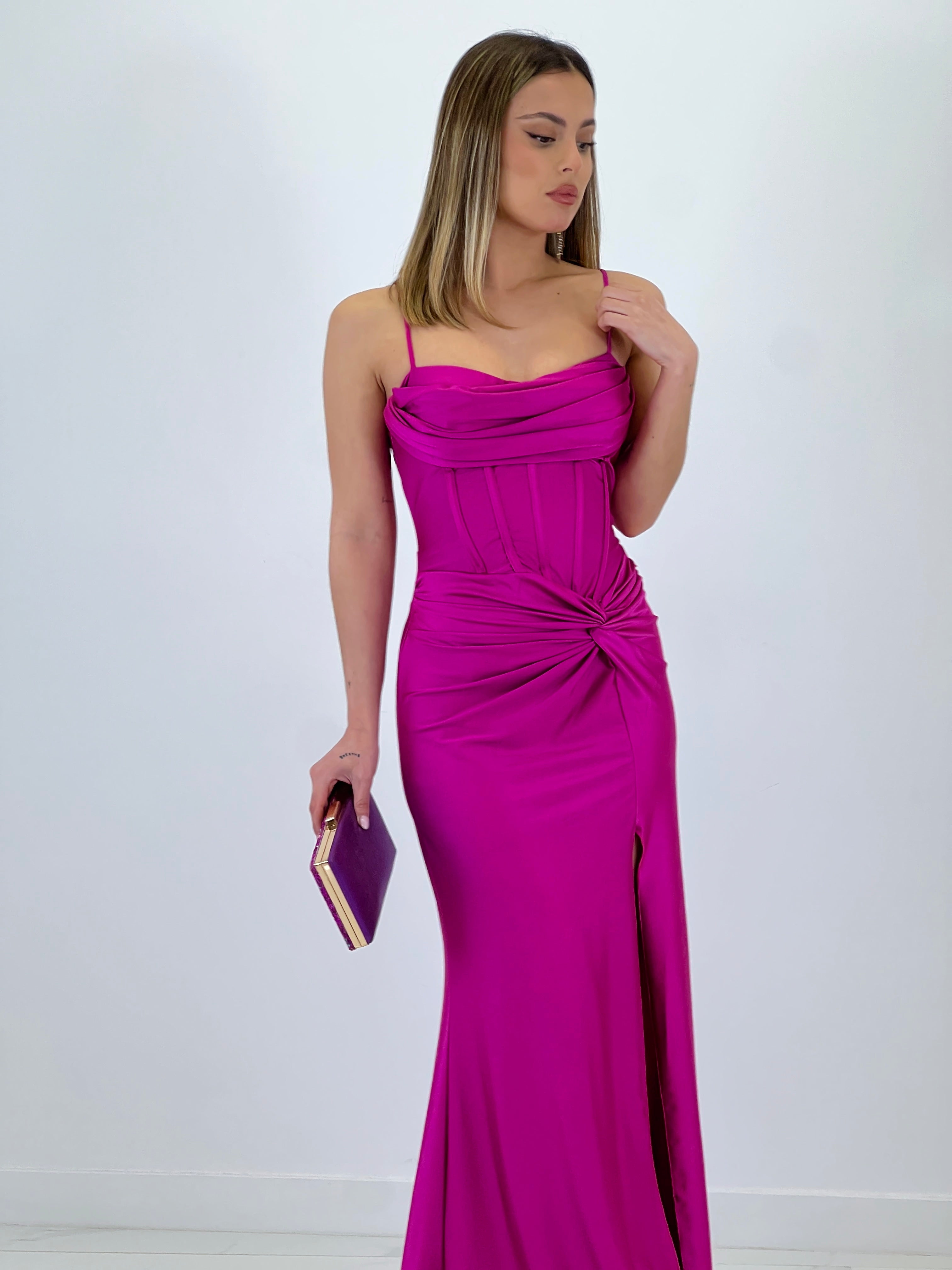 Vestido nudo fruncido Victoria