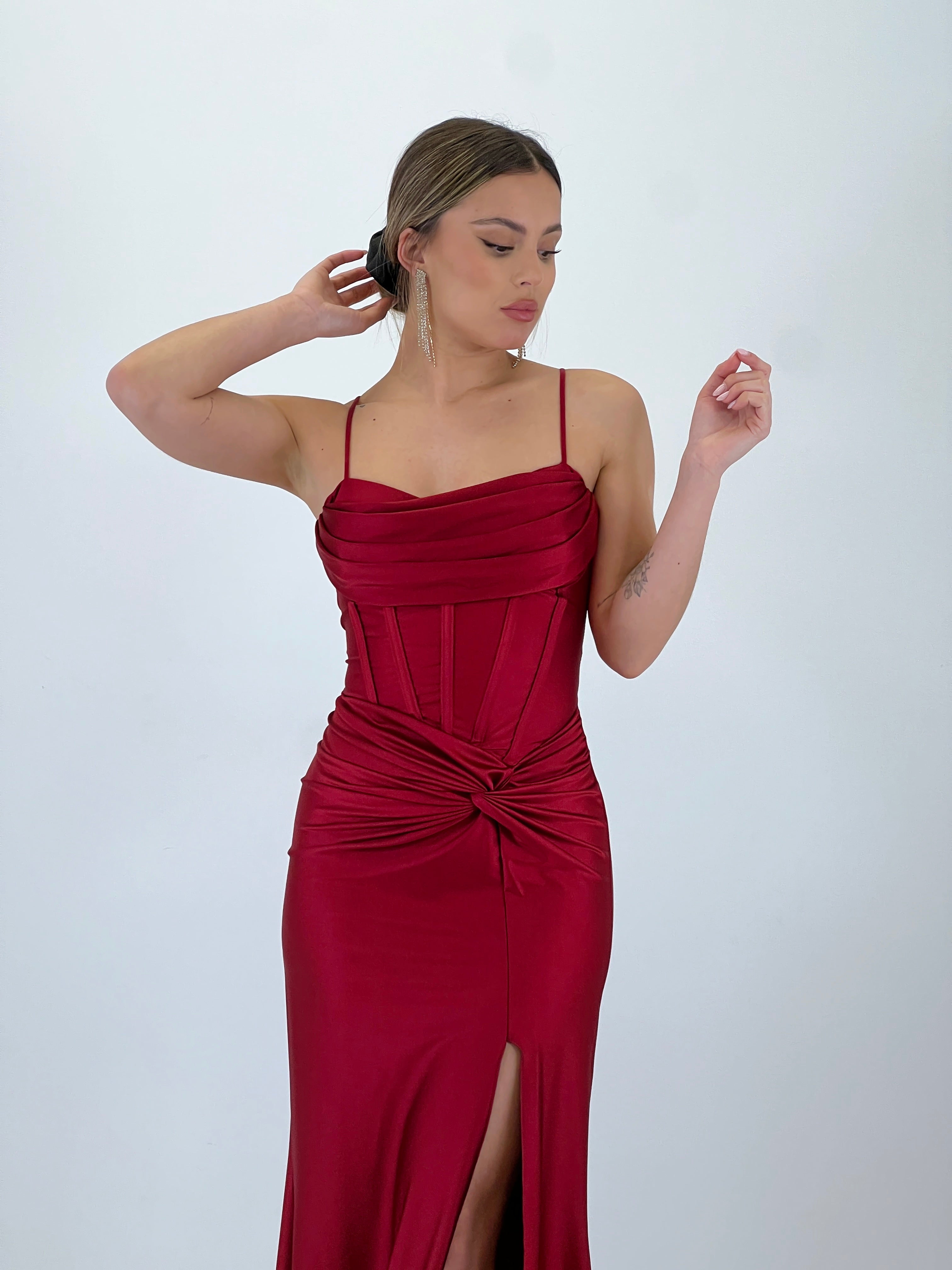 Vestido nudo fruncido Victoria