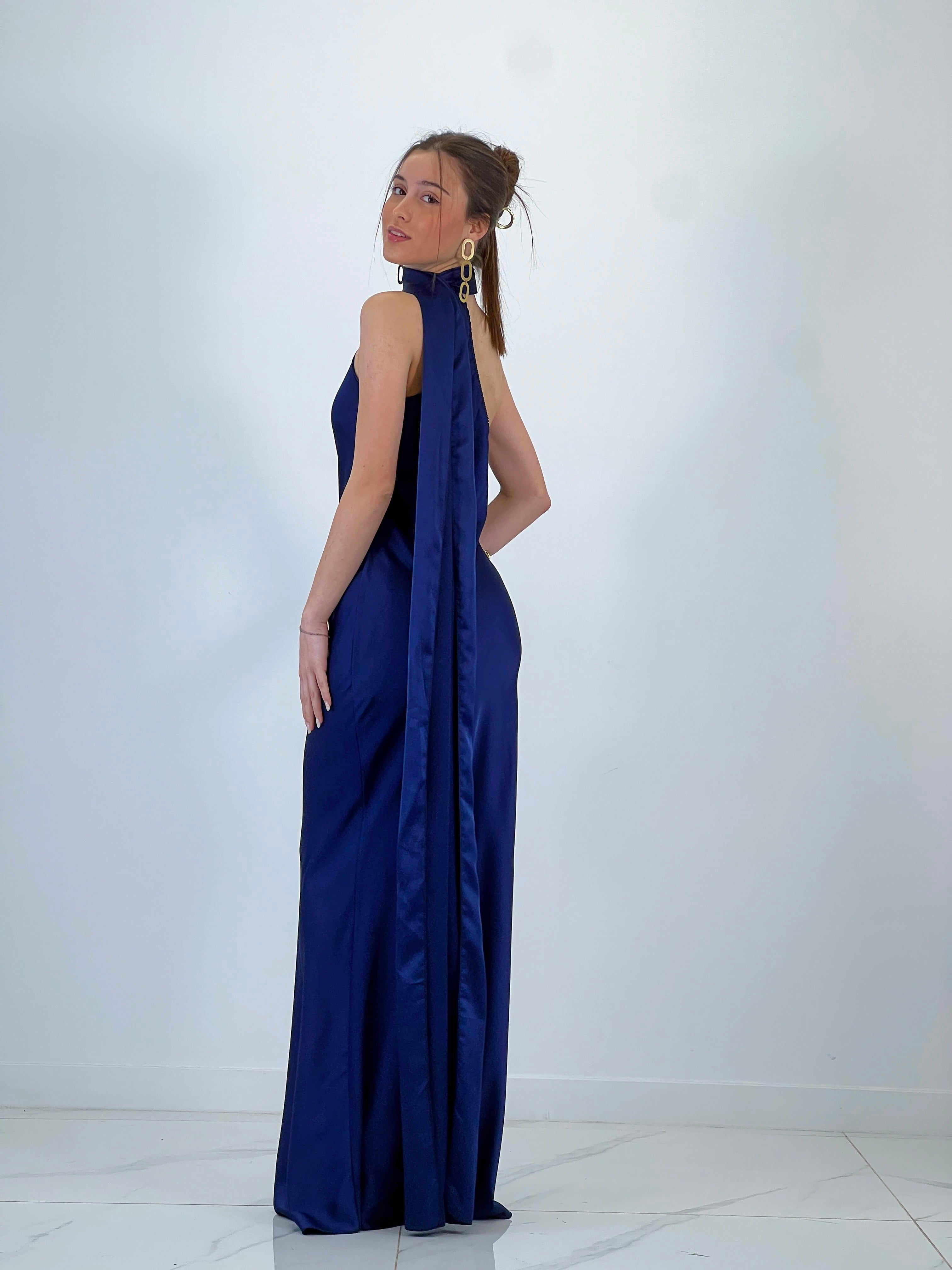 Vestido raso choker Priscila