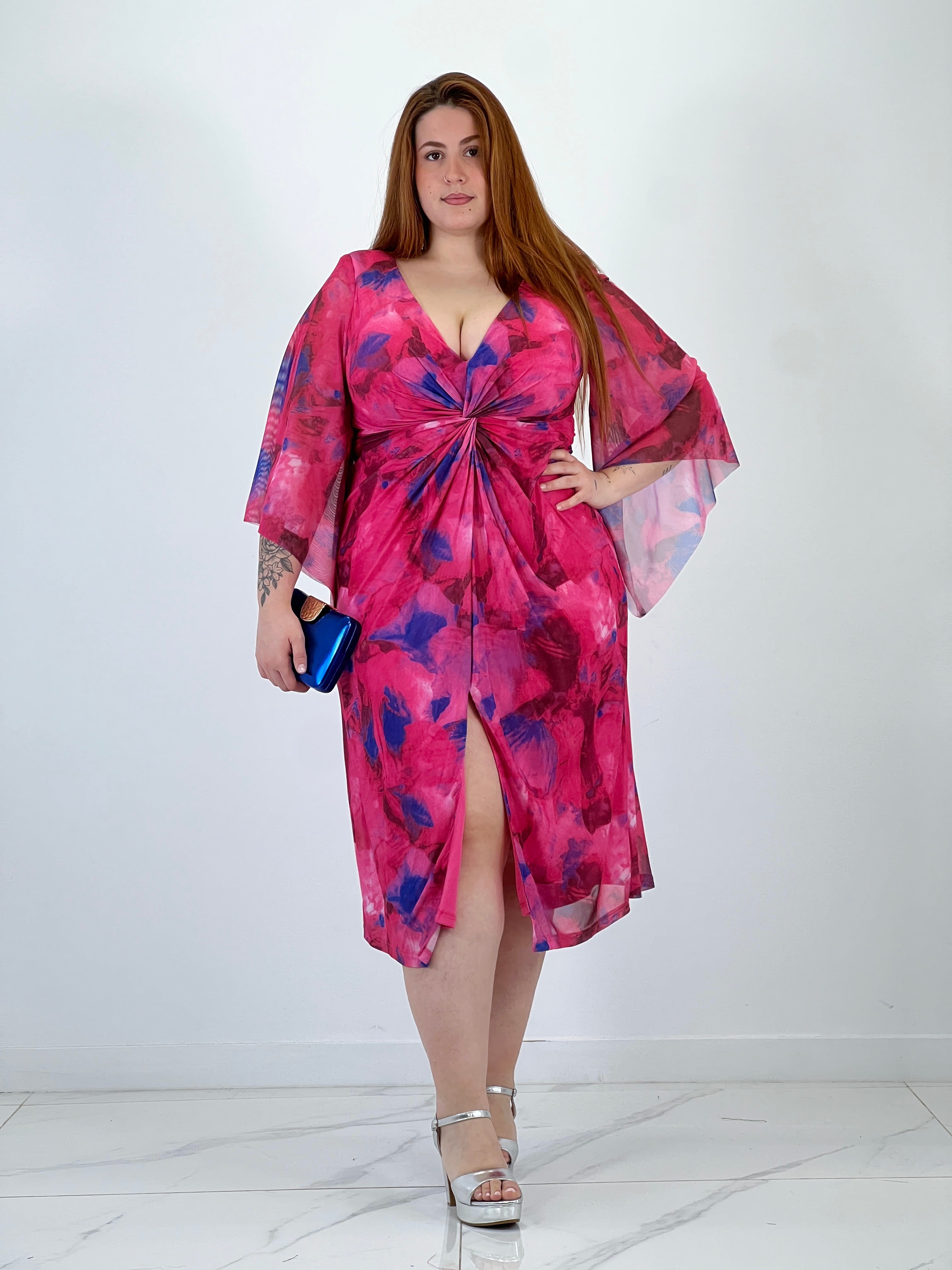 Jimena knot print midi dress