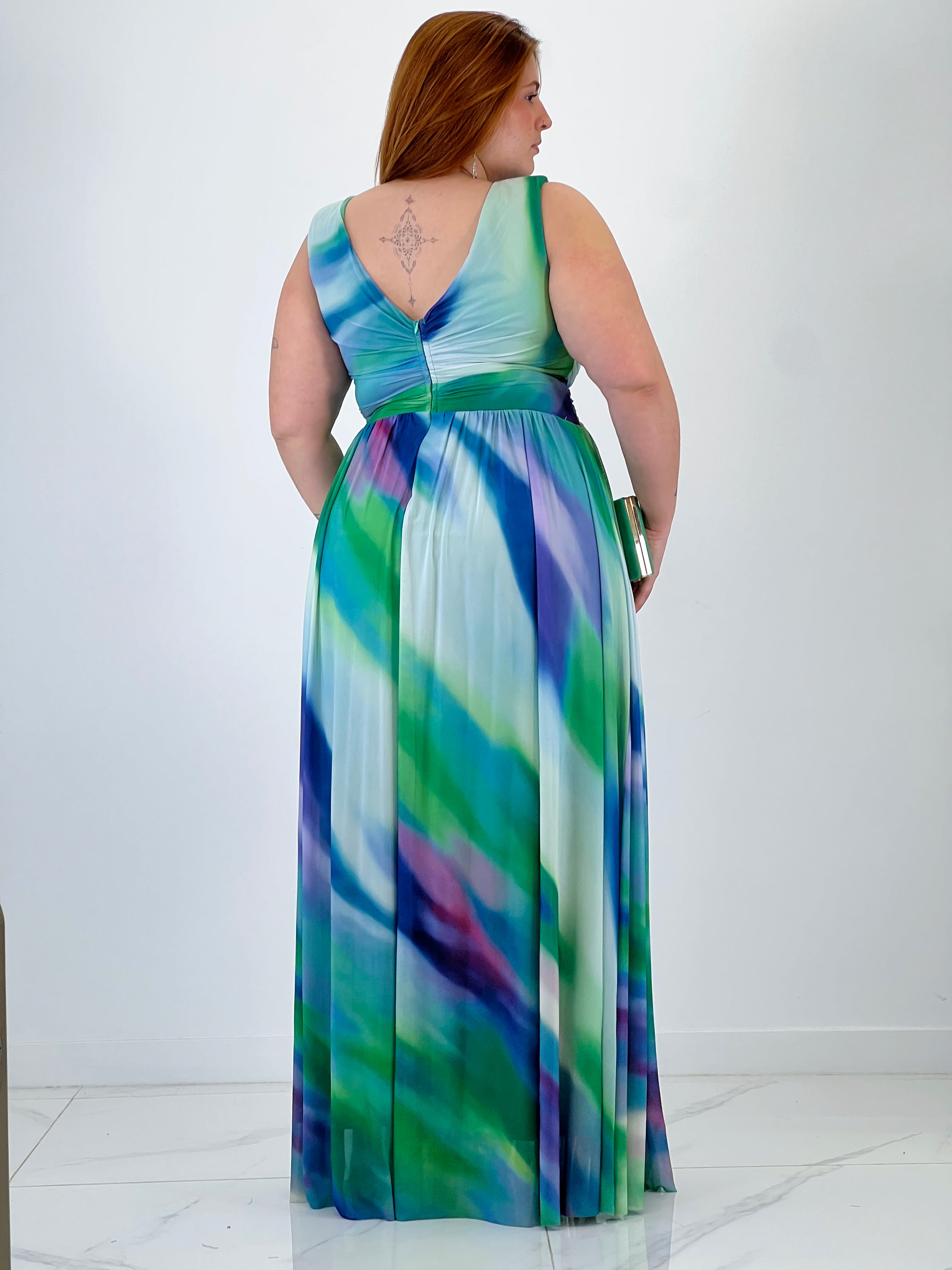 Pristina printed long dress