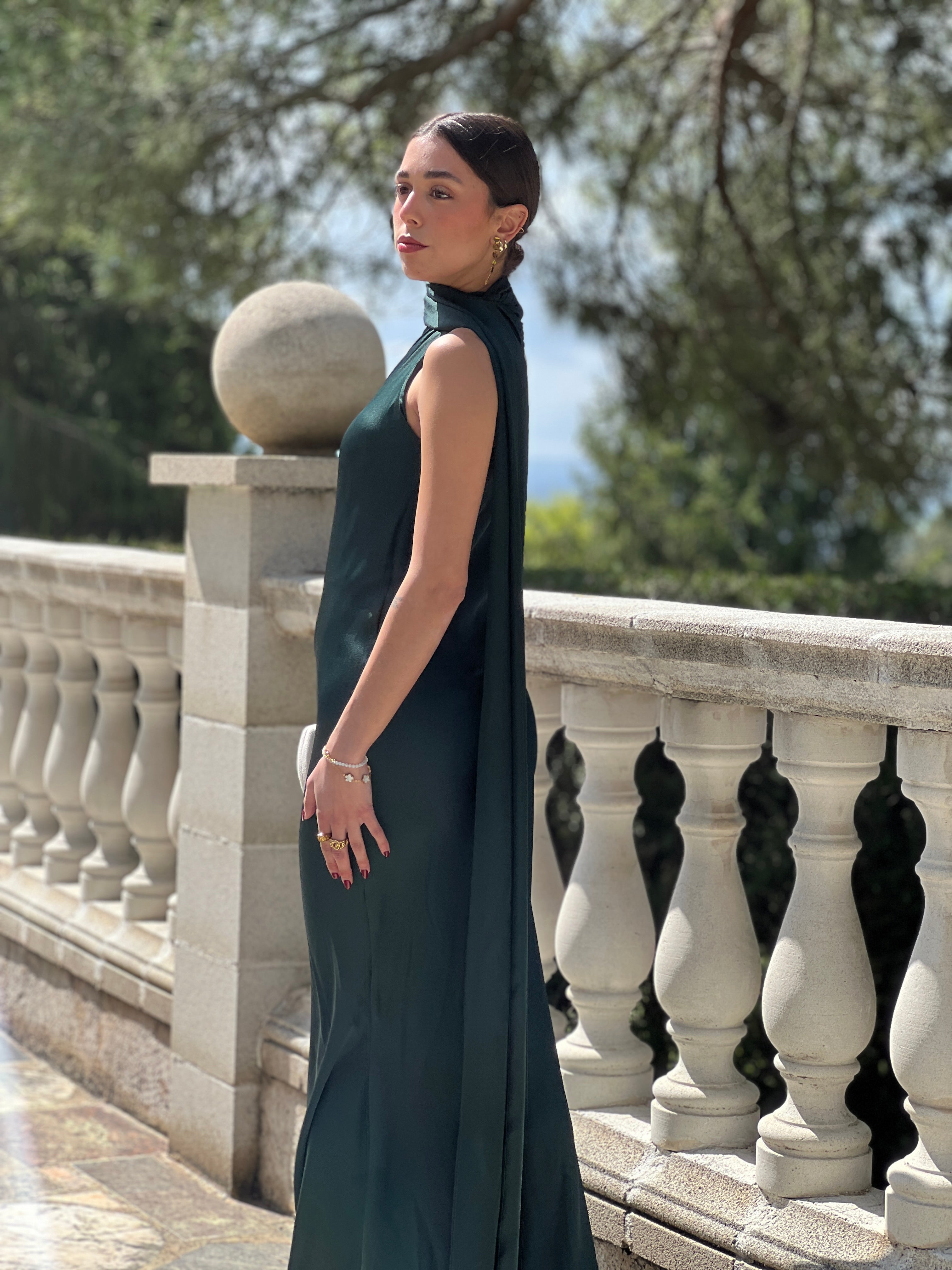 Vestido raso choker Priscila