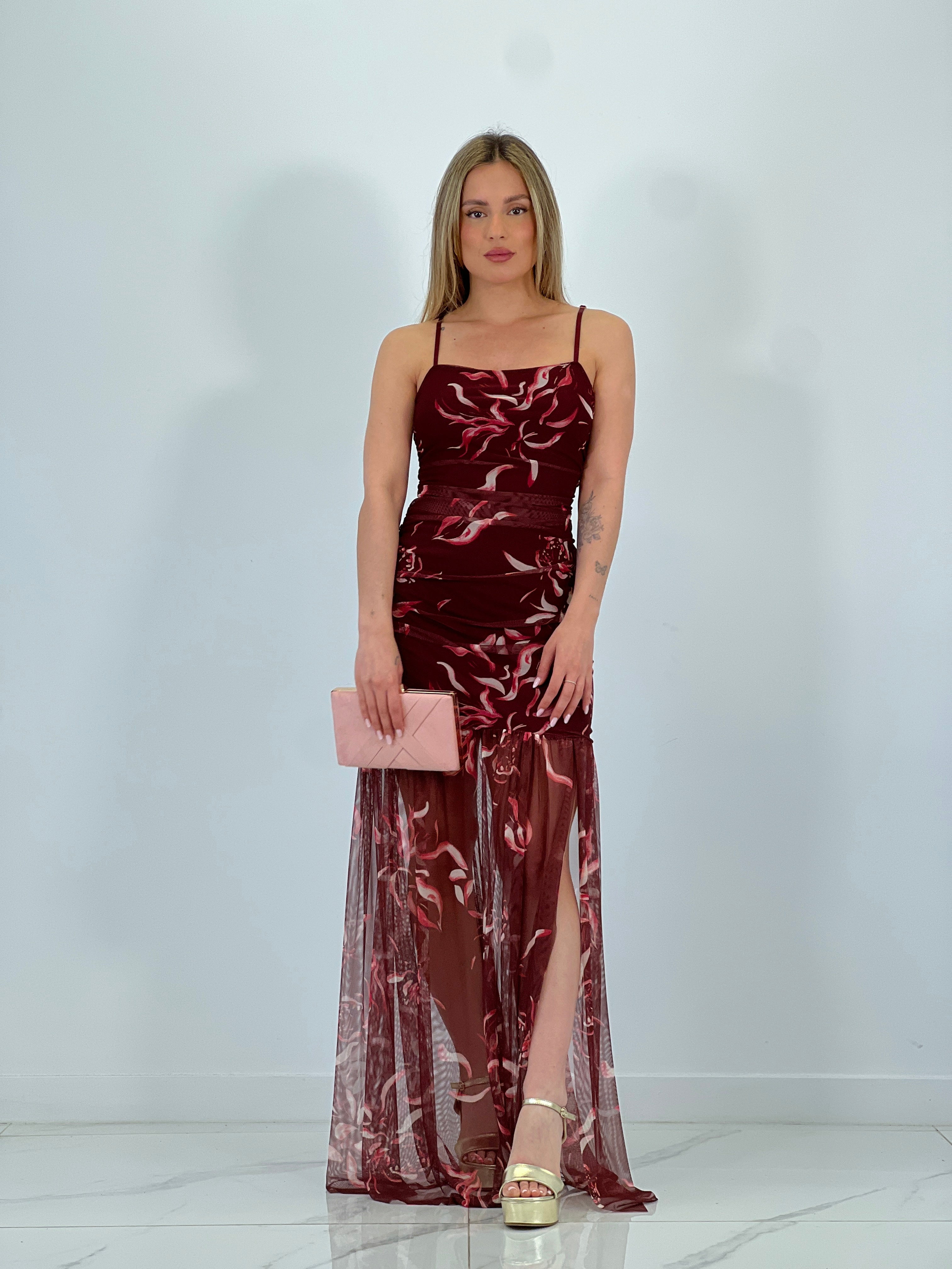 Vestido estampado tul Charlotte