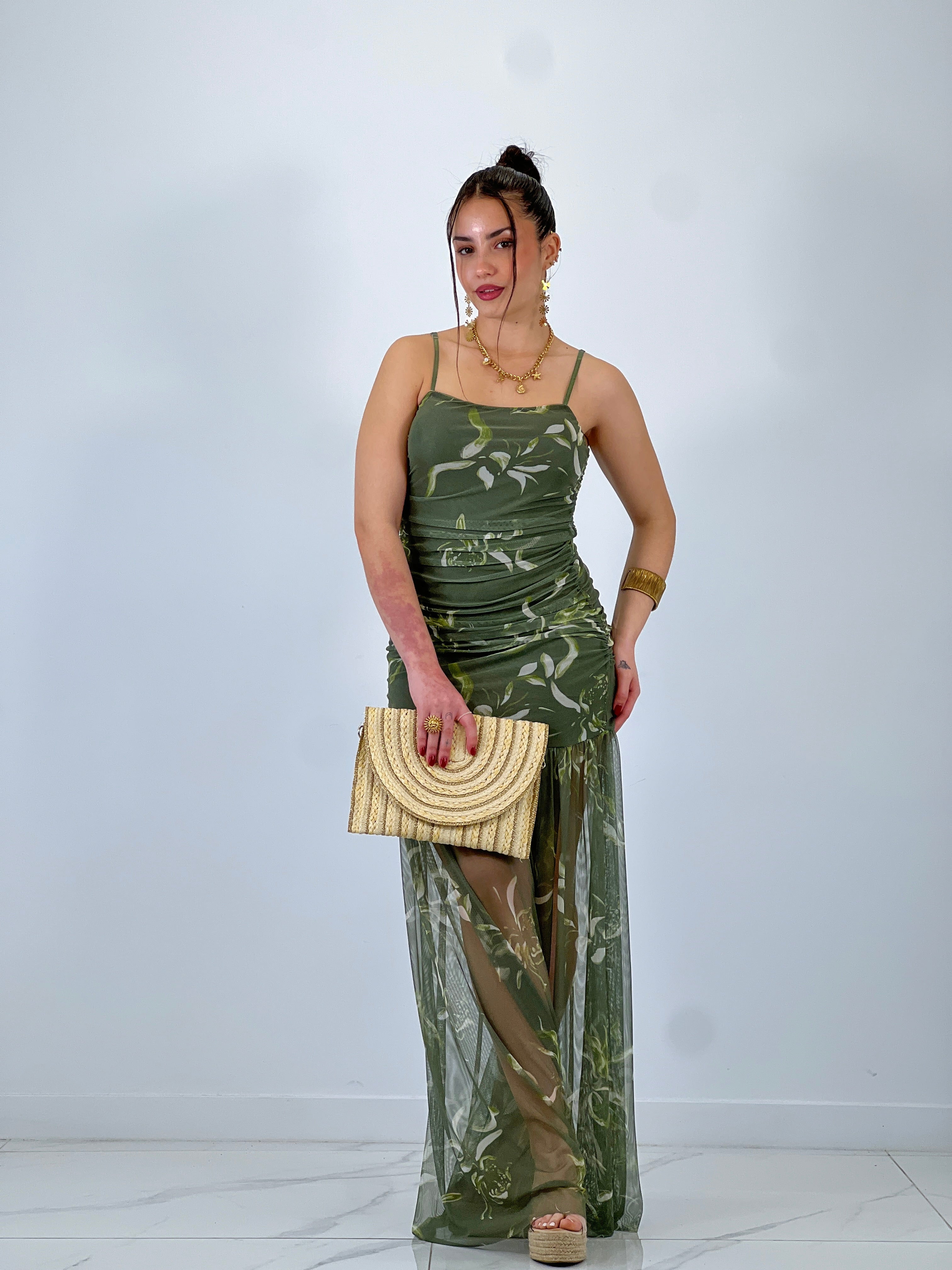 Vestido estampado tul Charlotte