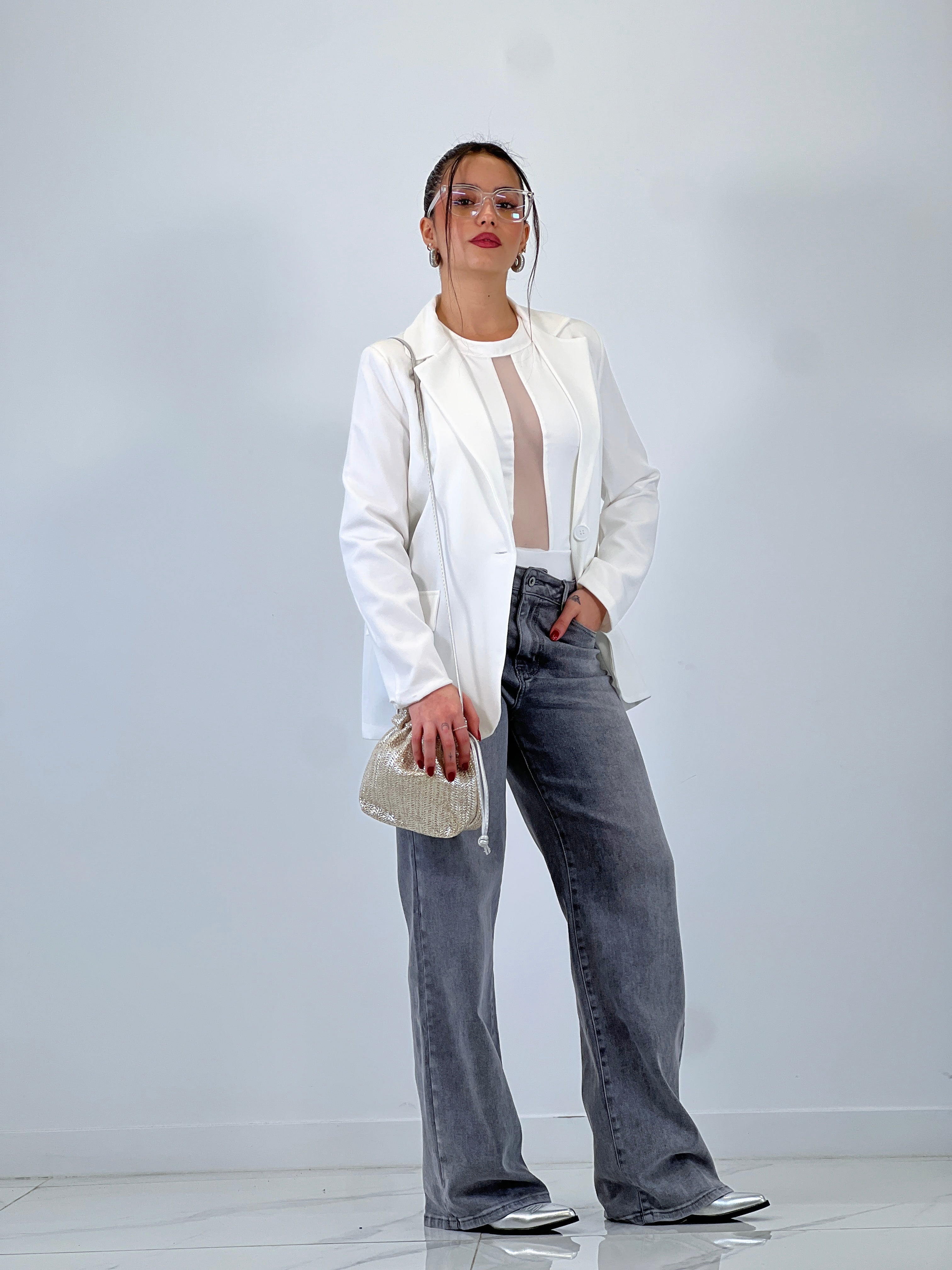 Jeans droits taille haute