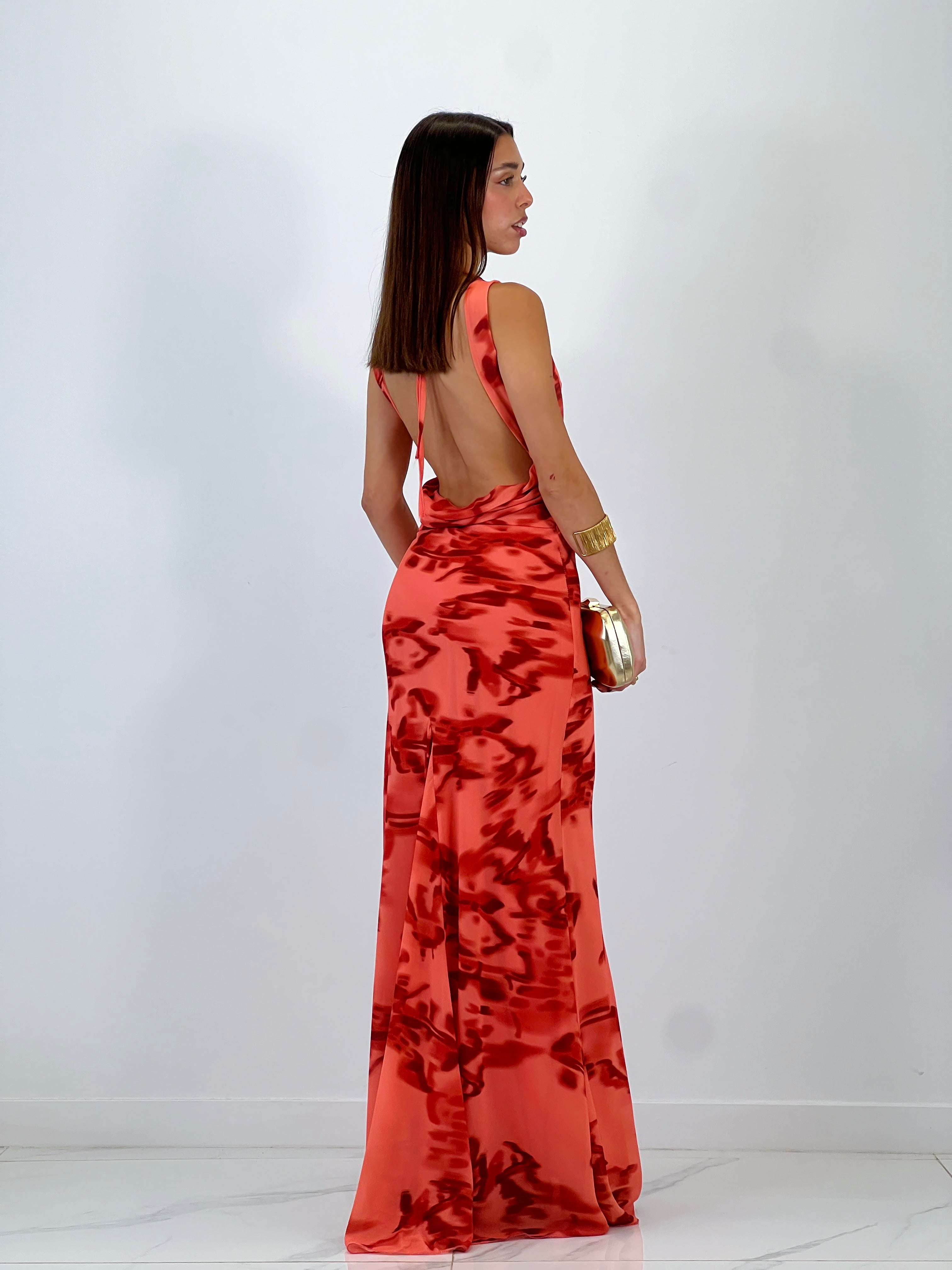 Vestido estampado drapeado Ona