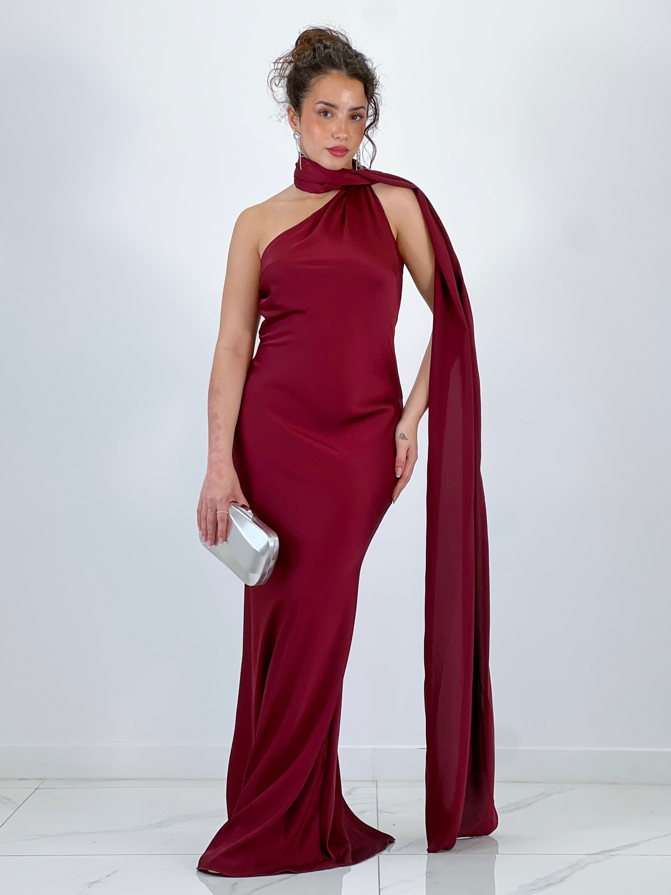 Vestido raso choker Priscila