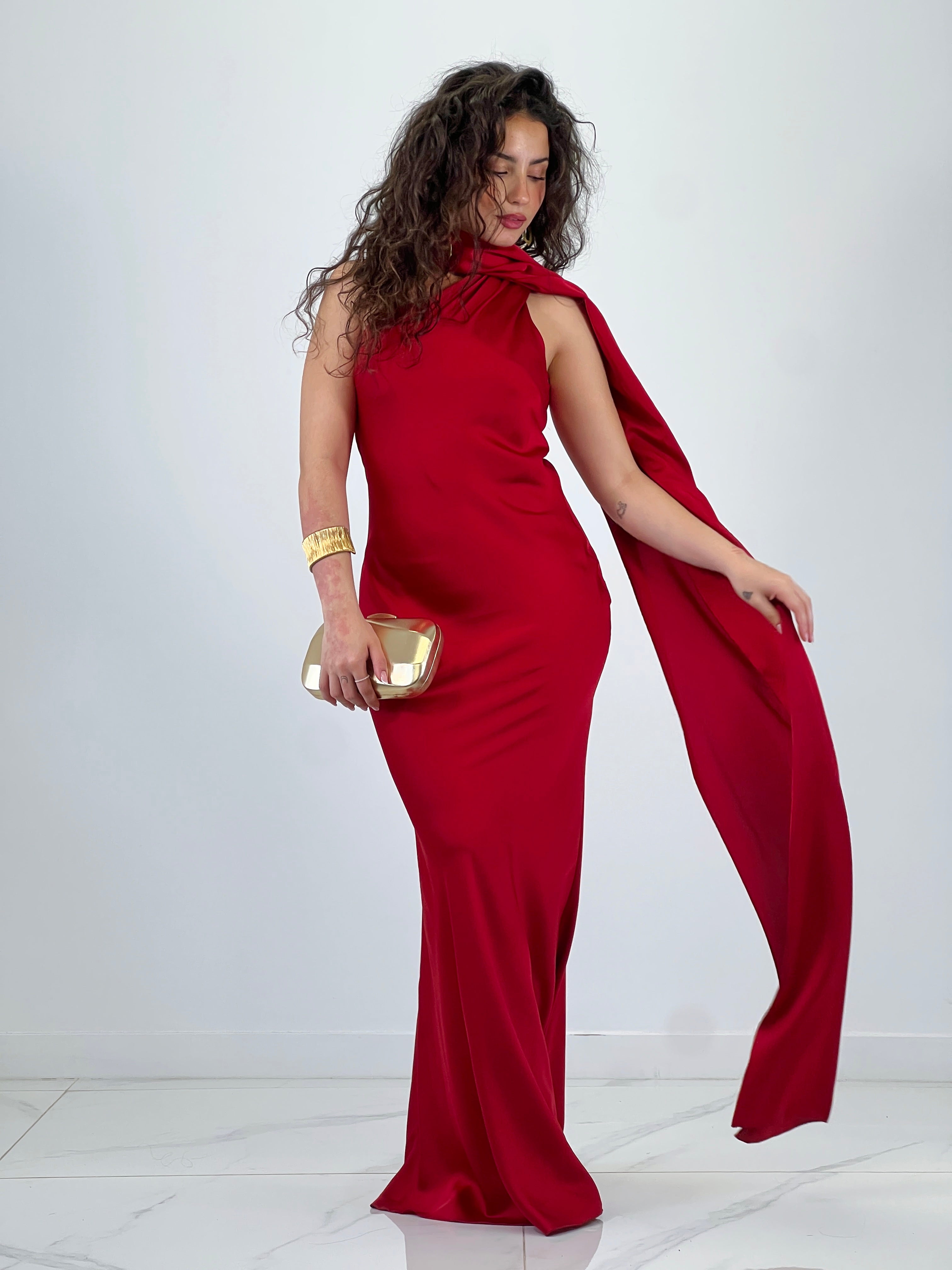 Vestido raso choker Priscila