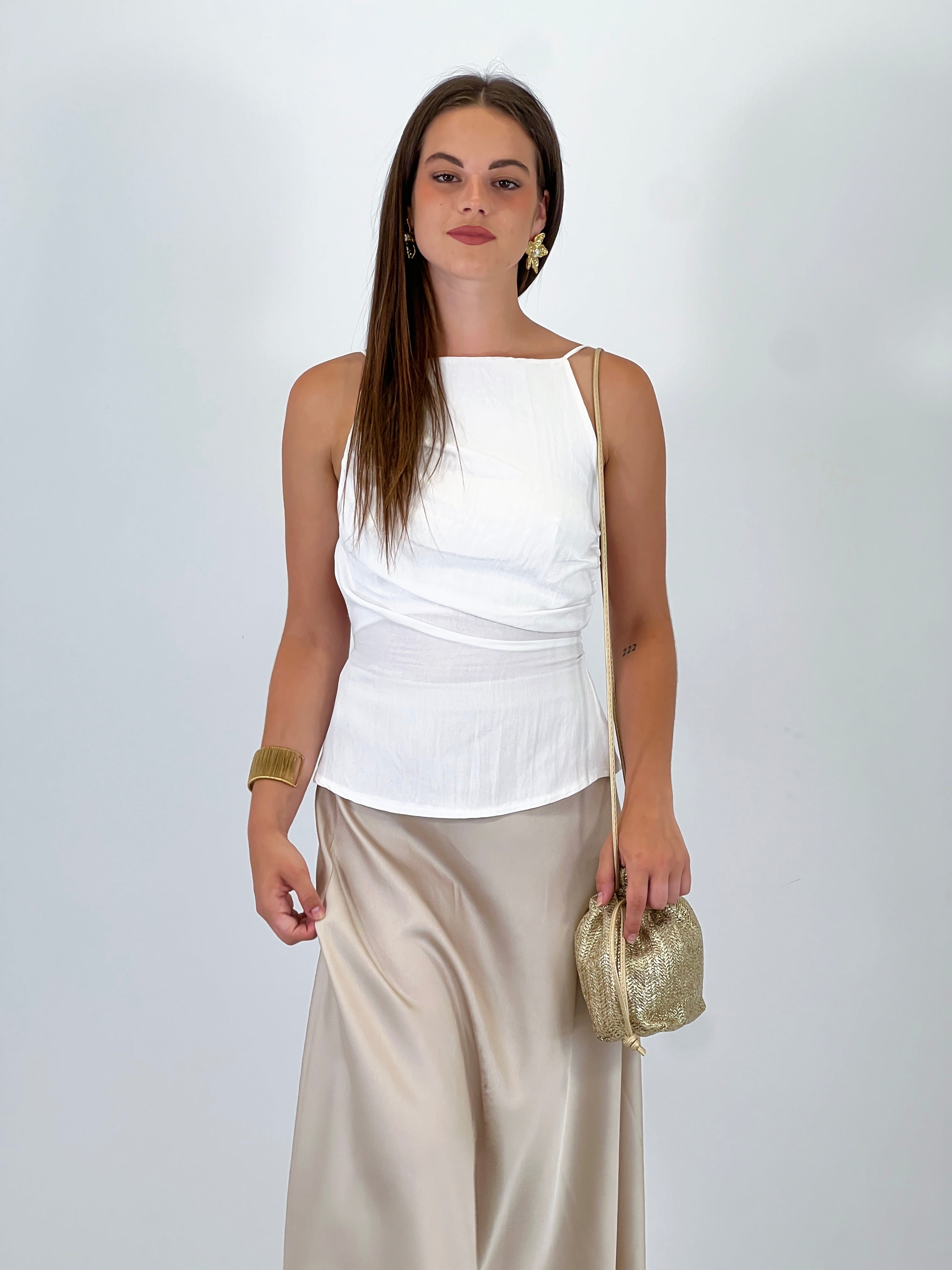 Top drappeggiato schiena scoperta