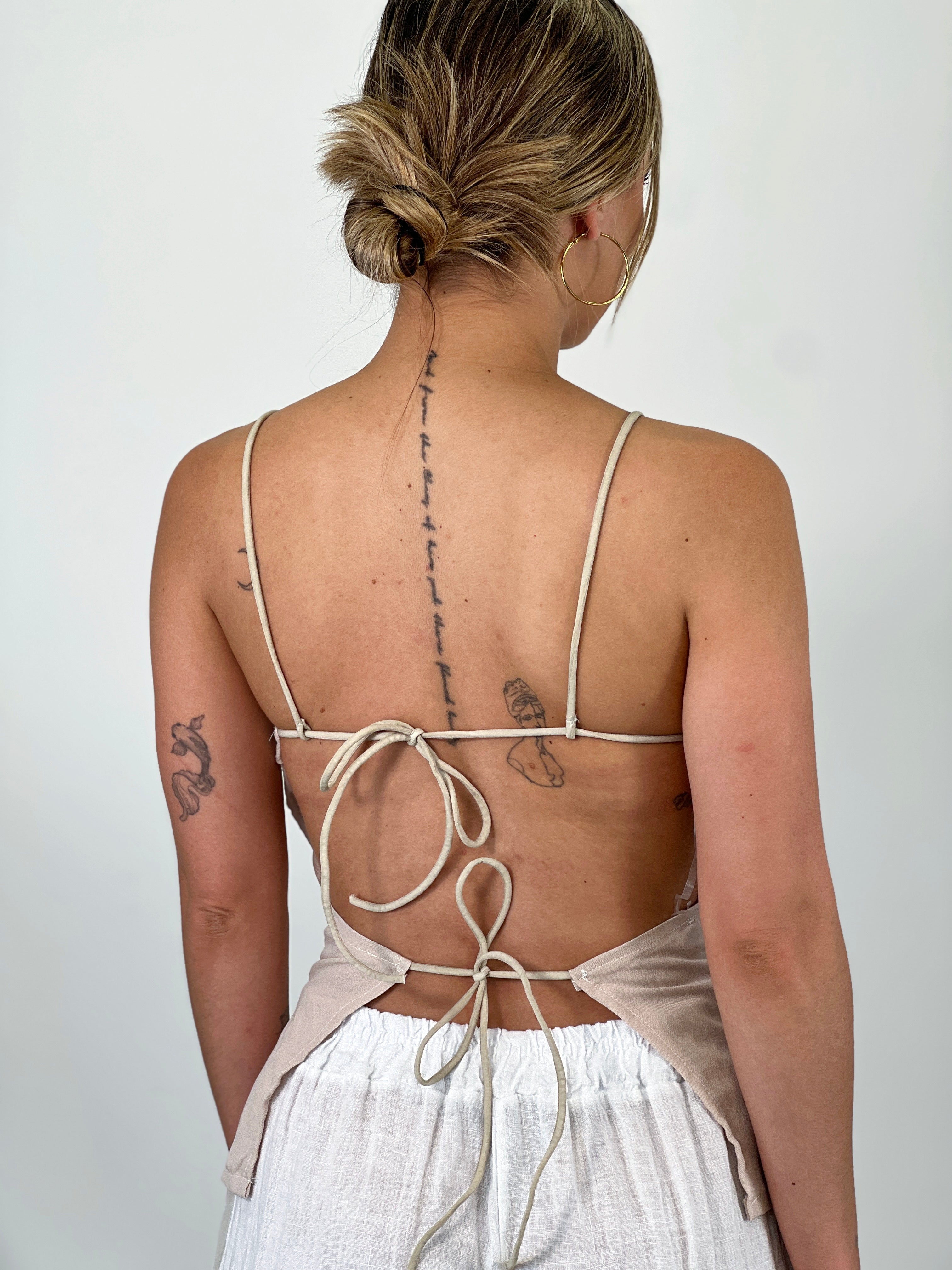 Top drappeggiato schiena scoperta