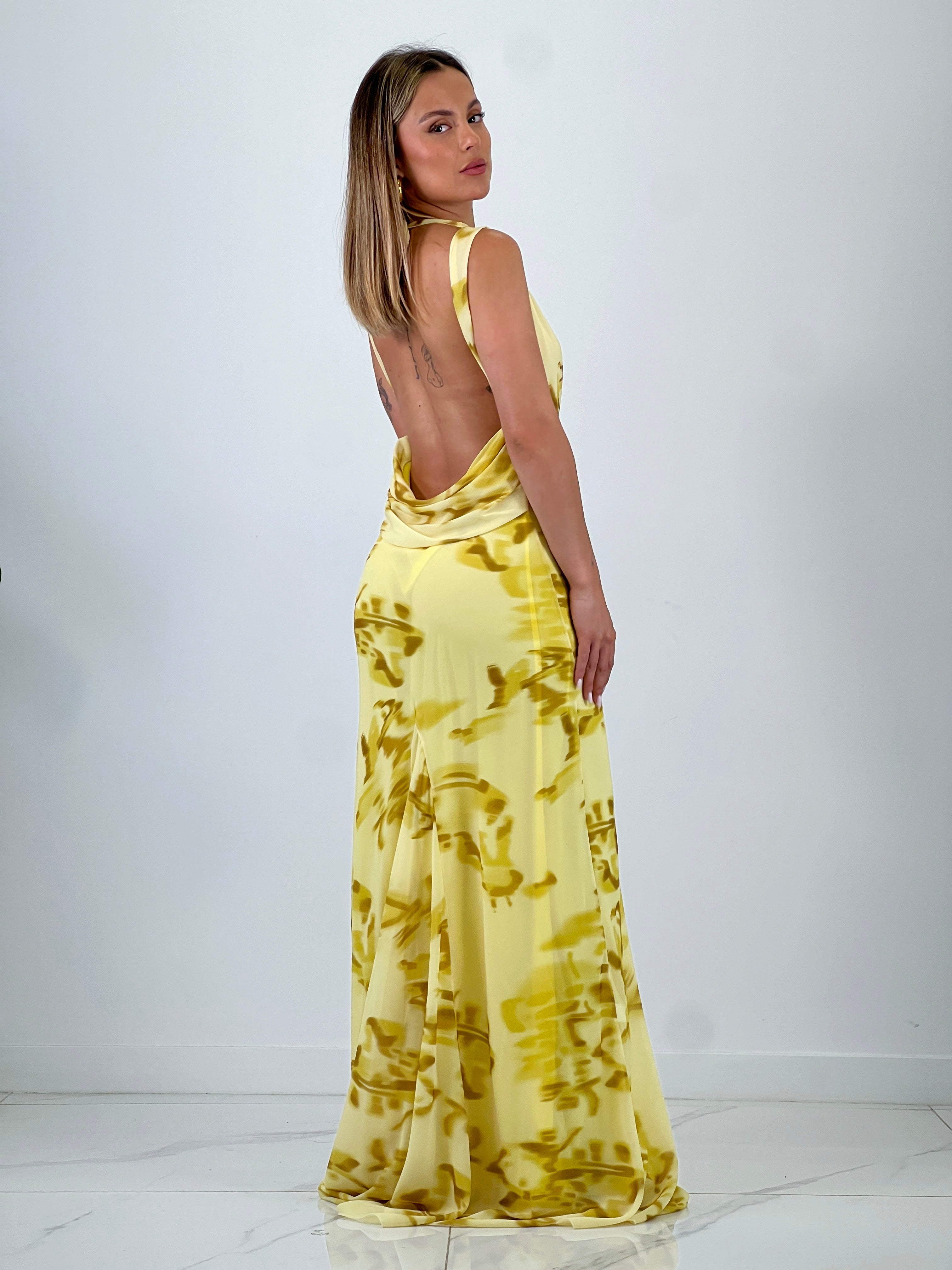 Vestido estampado drapeado Ona