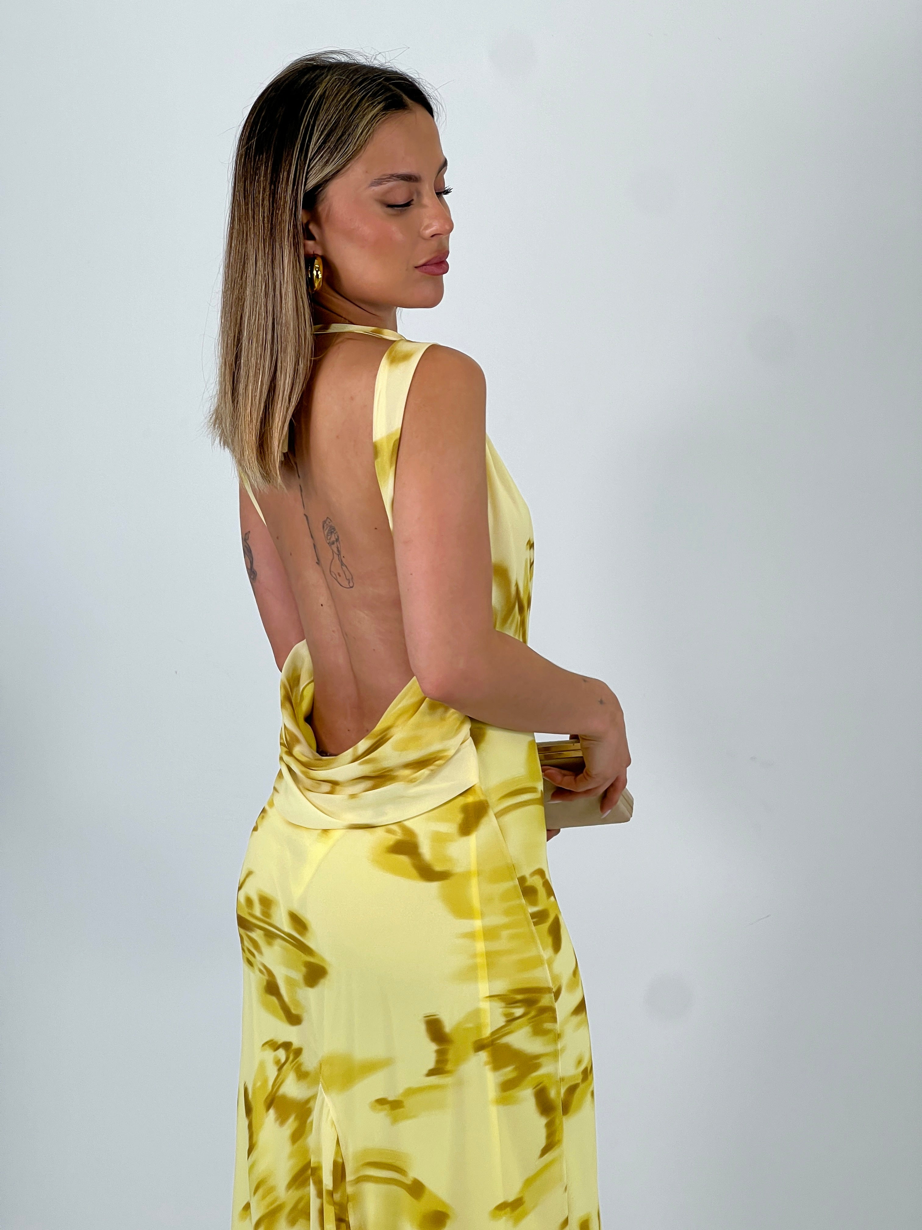 Vestido estampado drapeado Ona