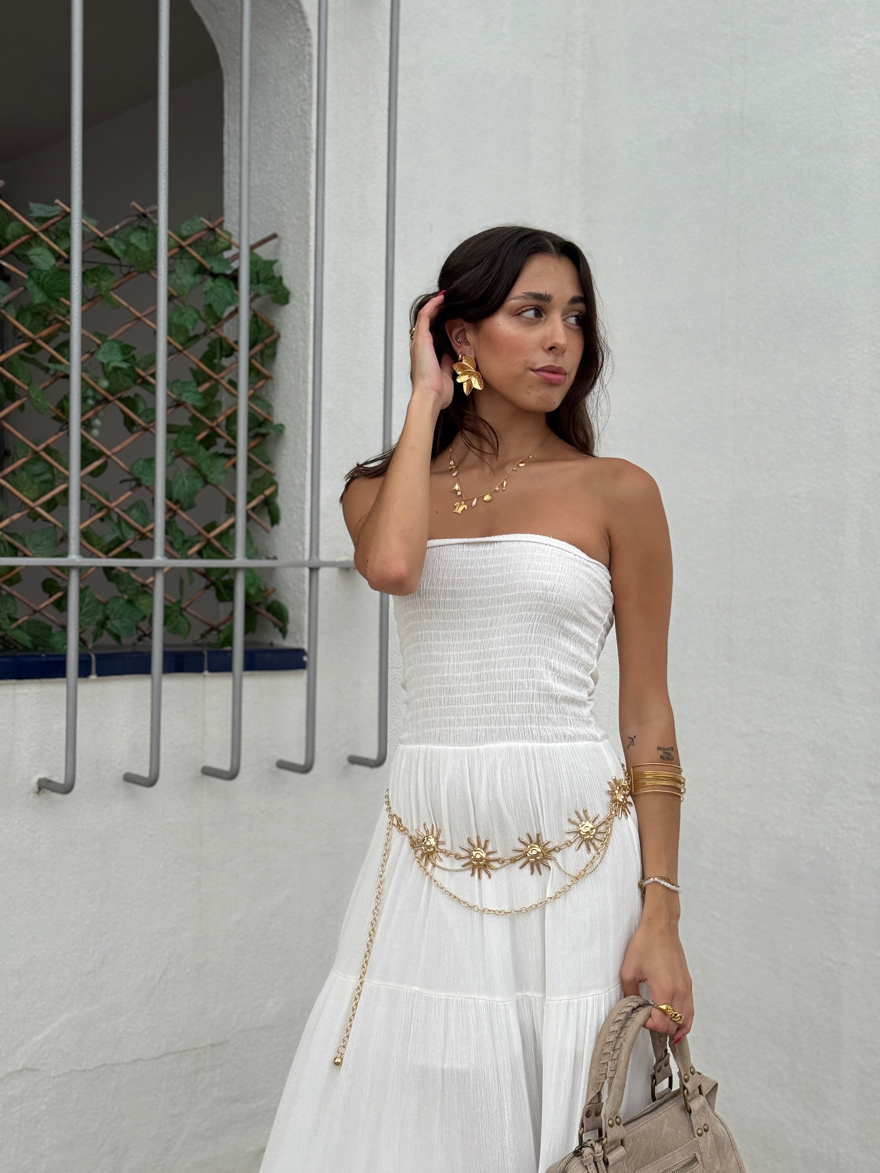 Vestido goma palabra de honor