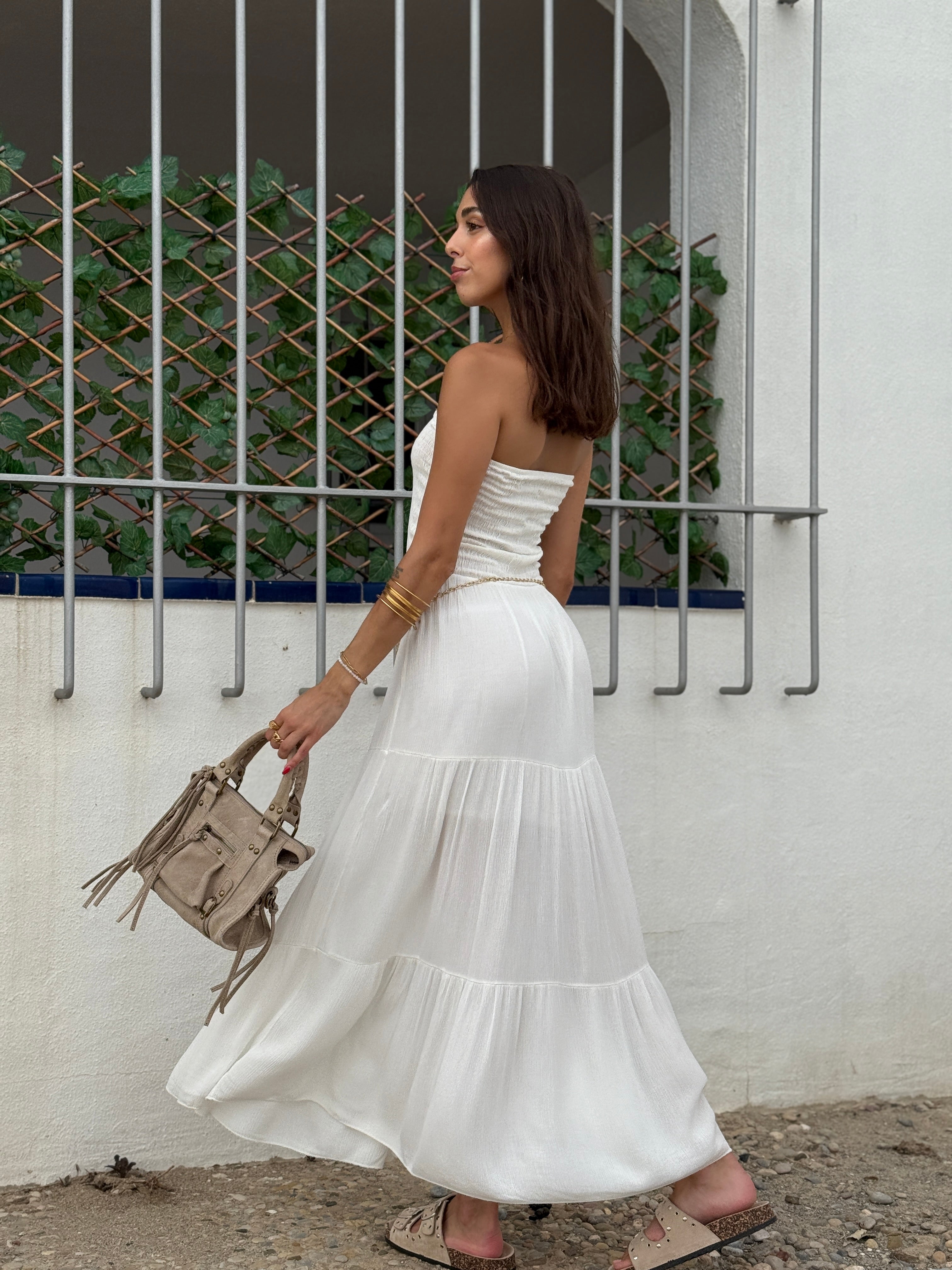 Vestido goma palabra de honor