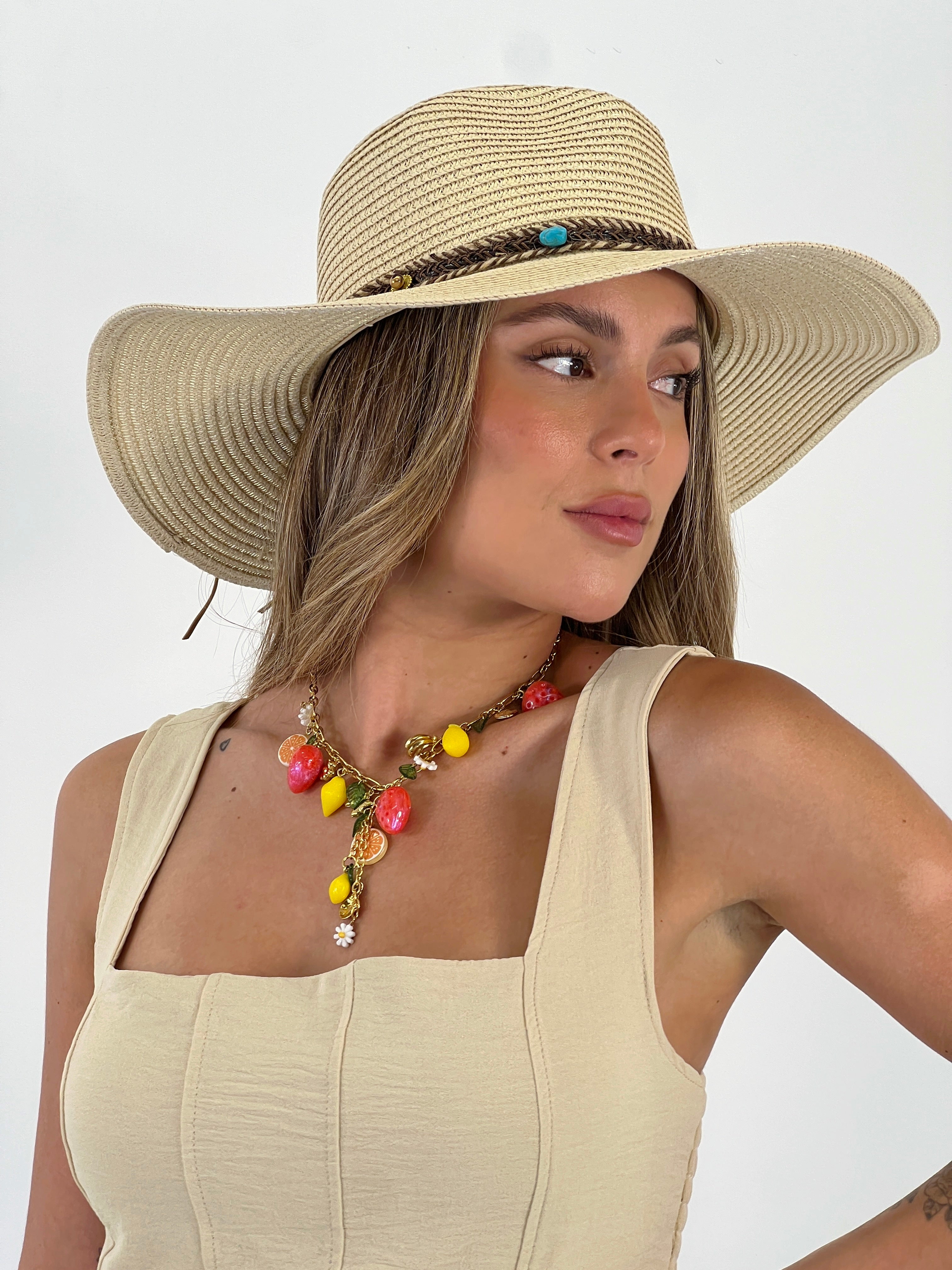 Necklace with dangling beads