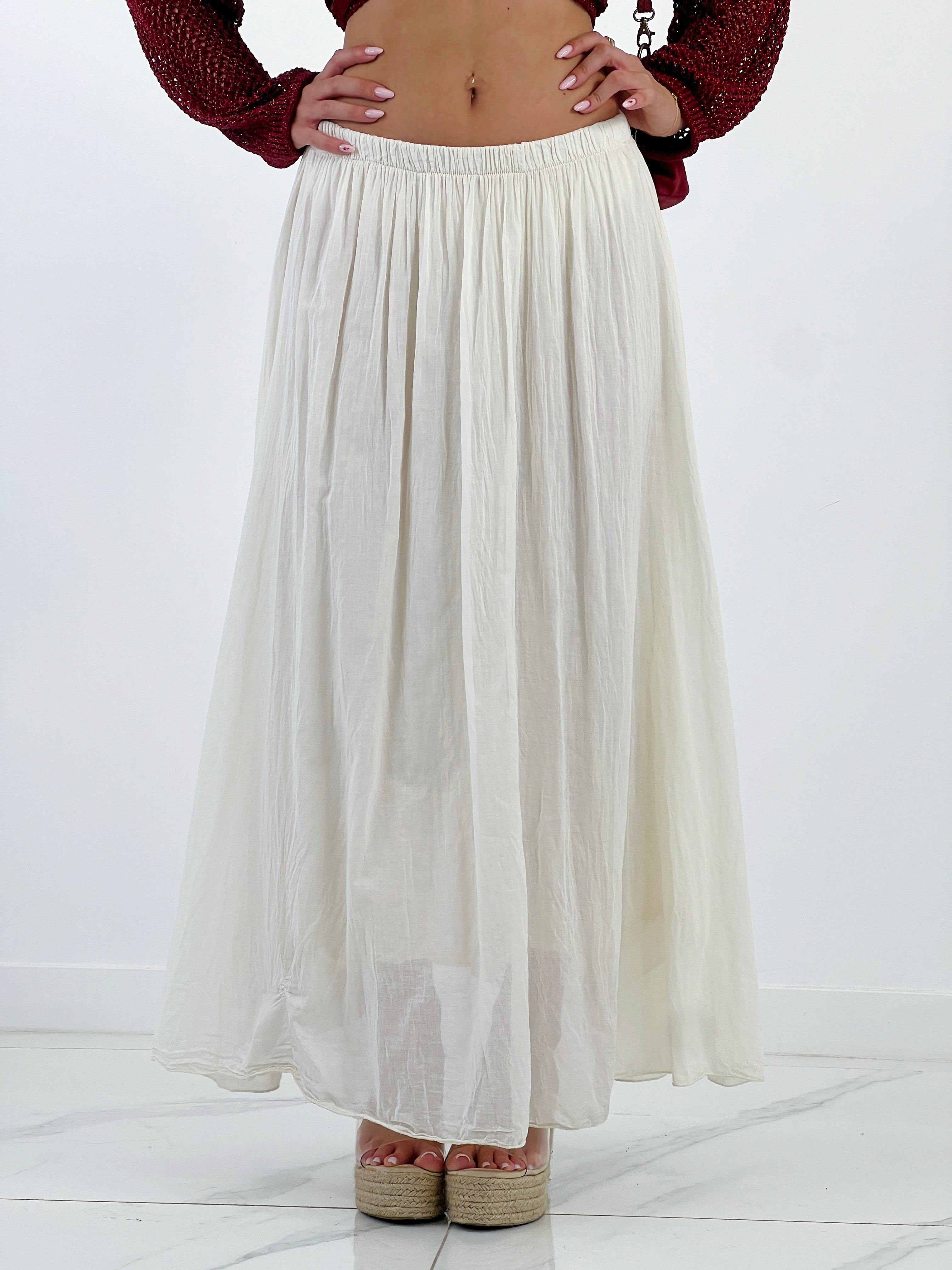 Falda larga efecto arrugado