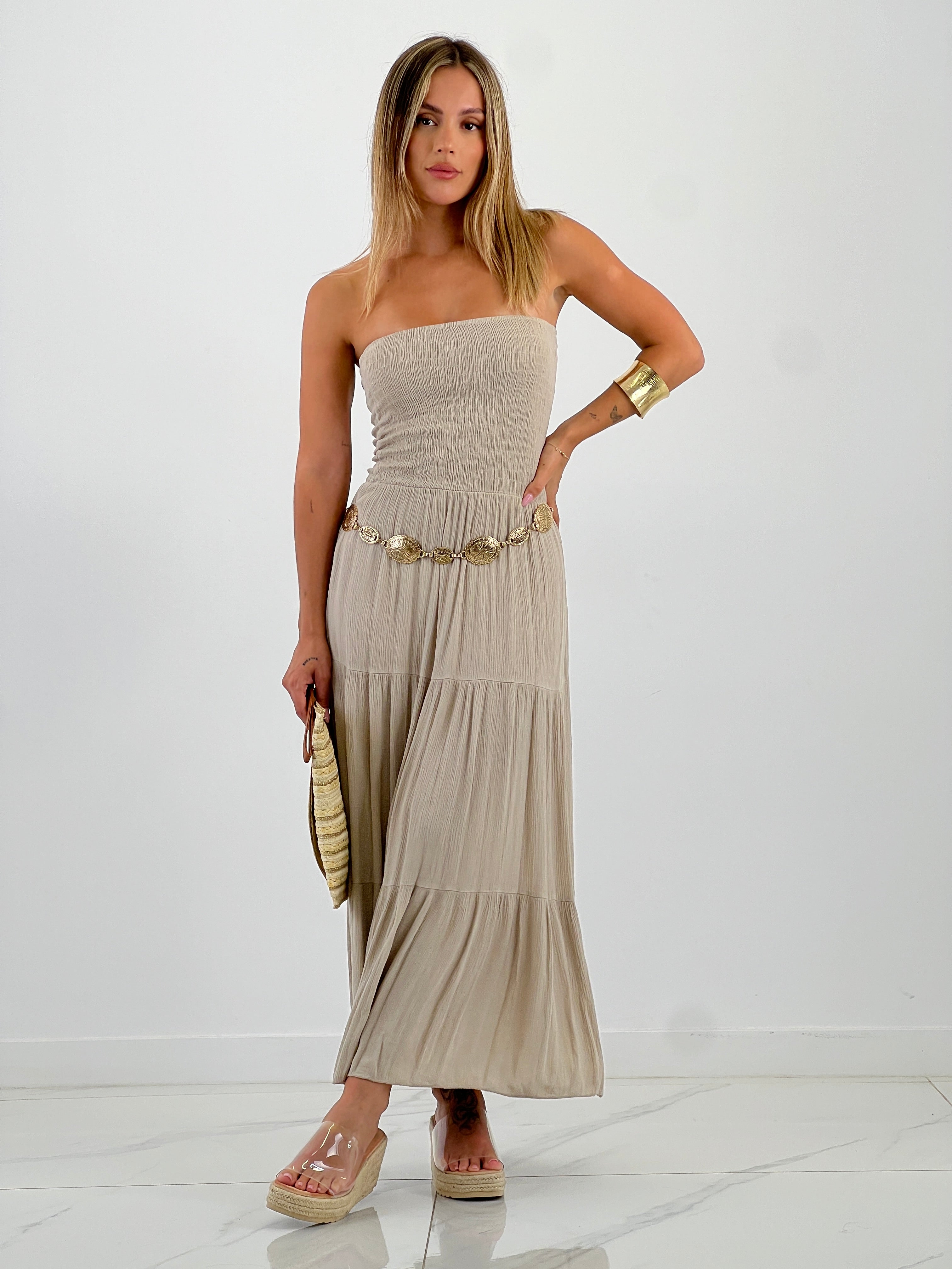 Vestido goma palabra de honor