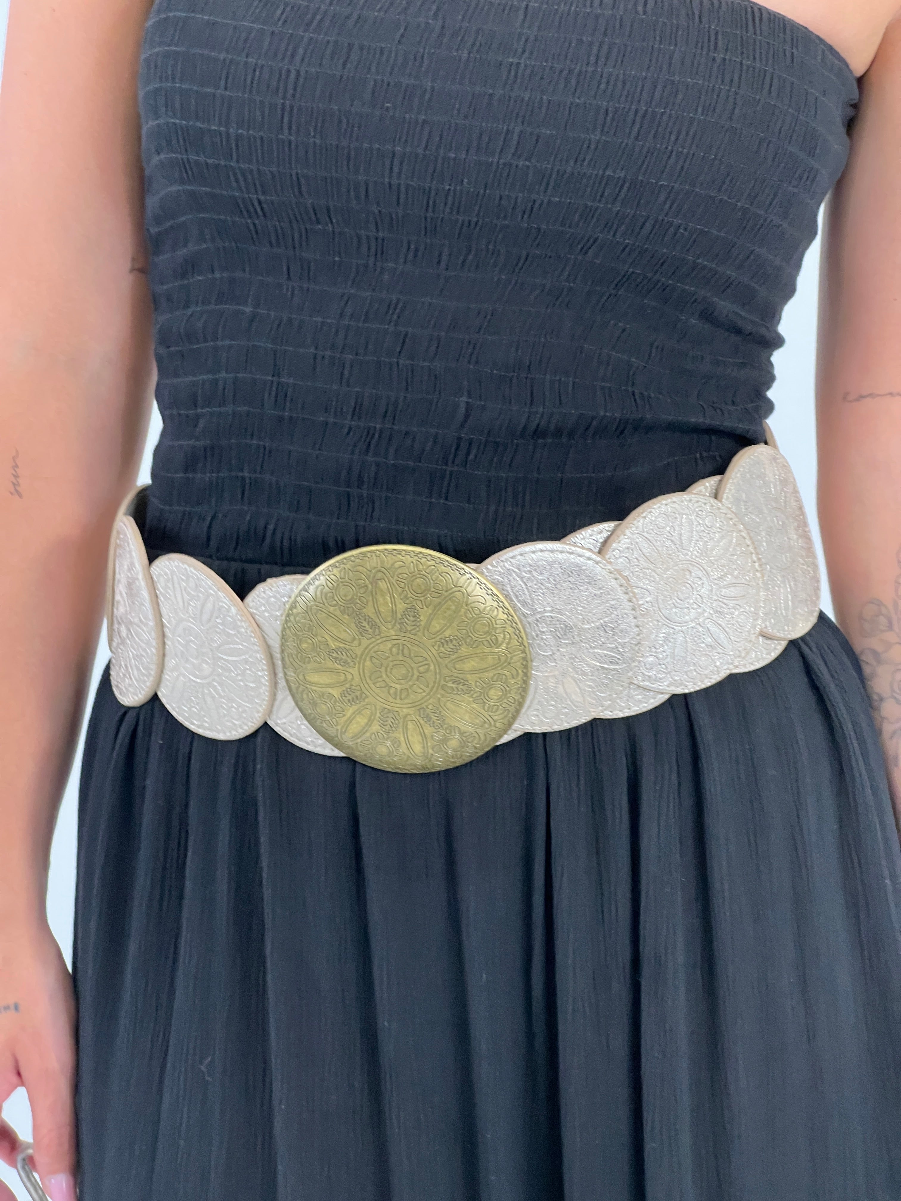 Ceinture cercles effet cuir