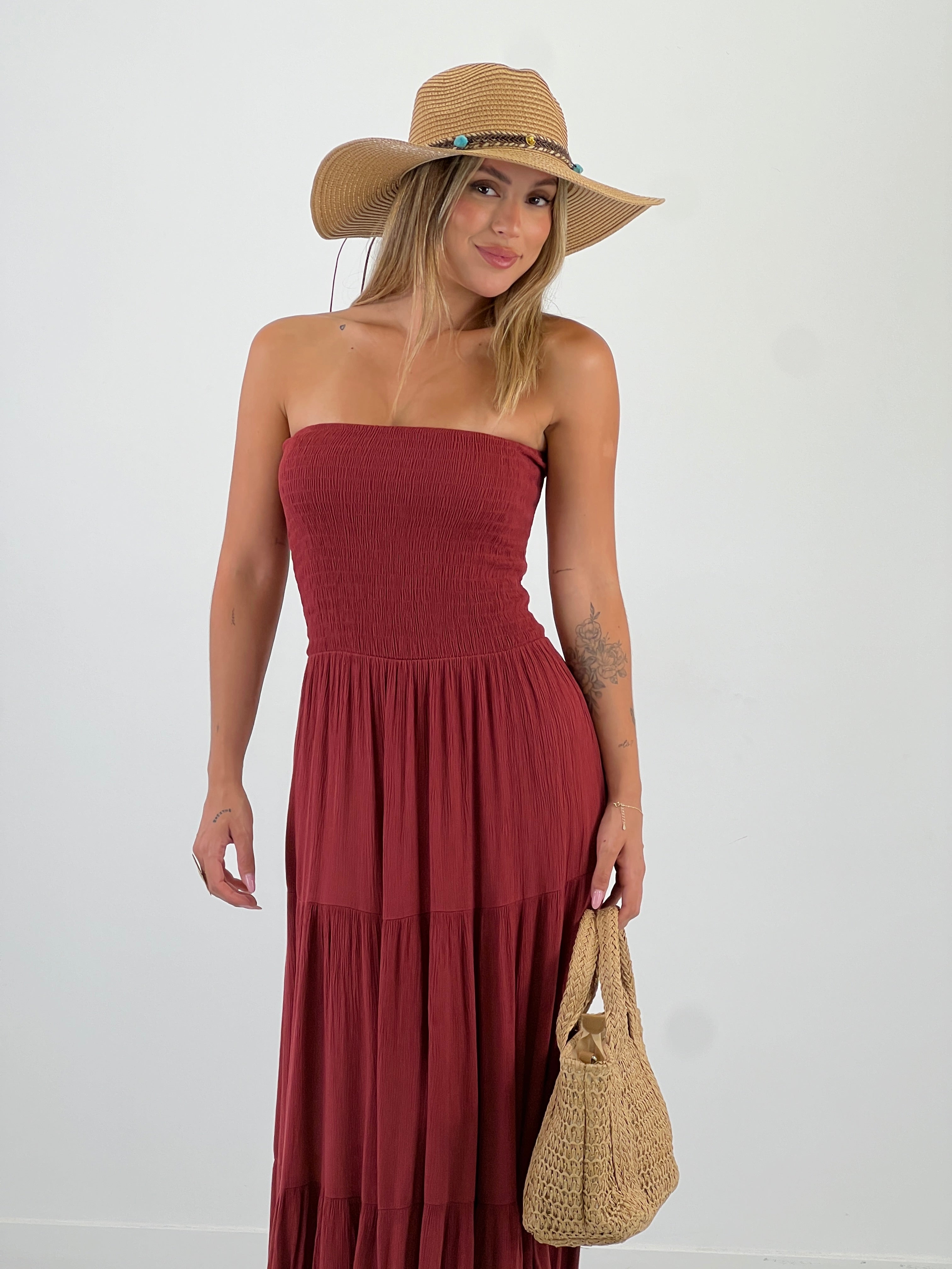 Vestido goma palabra de honor