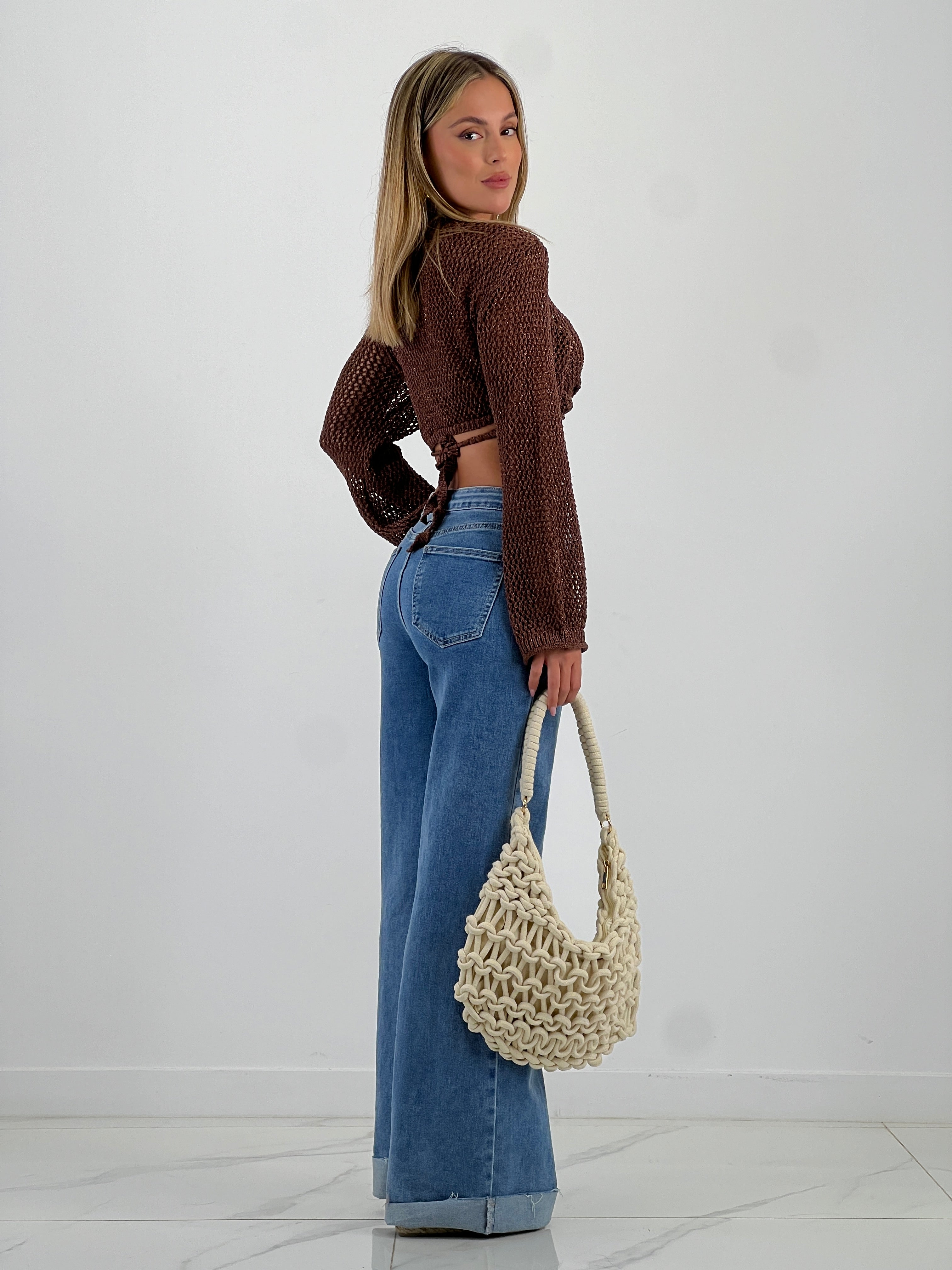 Bolso nudos macramé