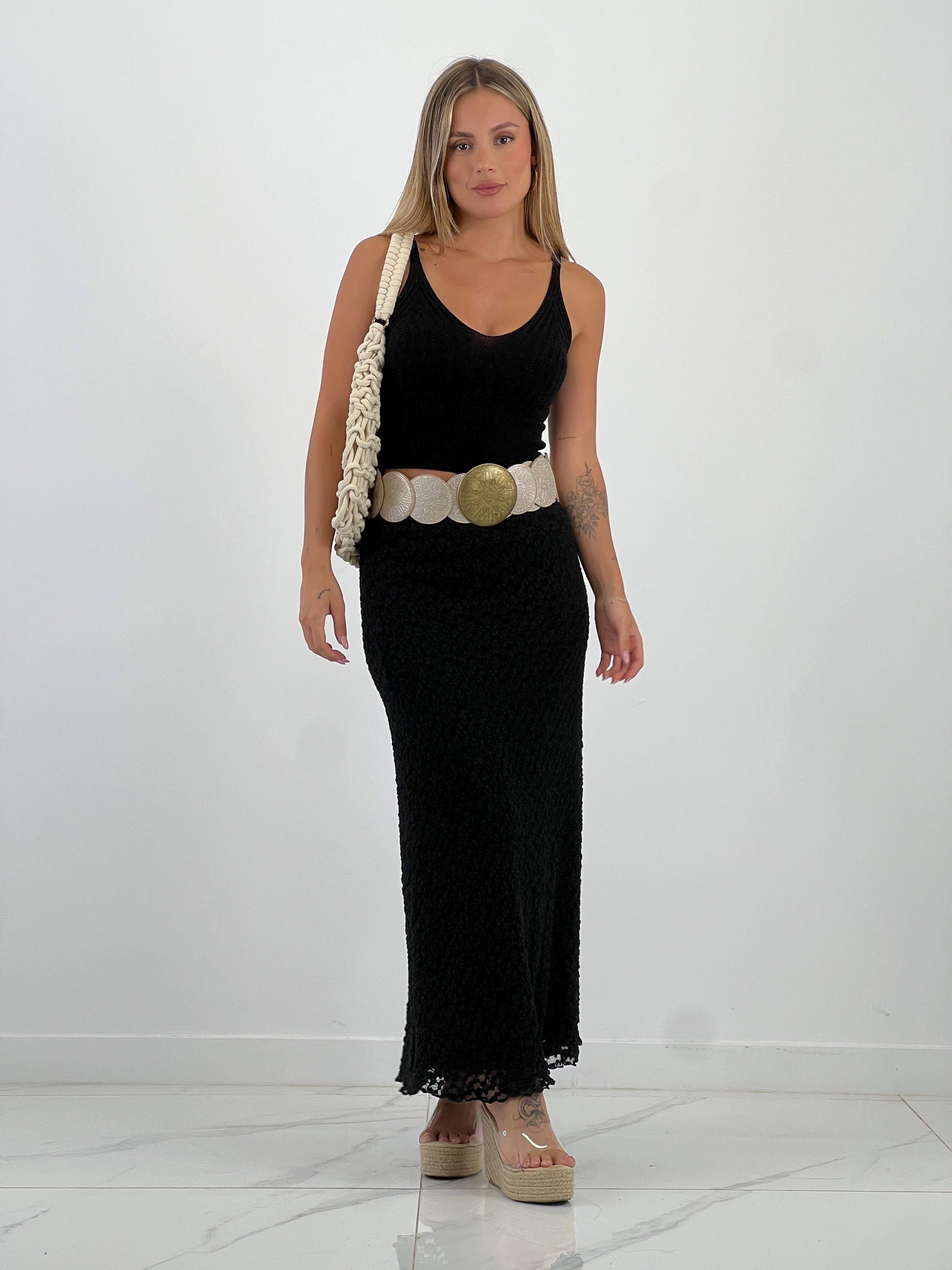 Ceinture cercles effet cuir