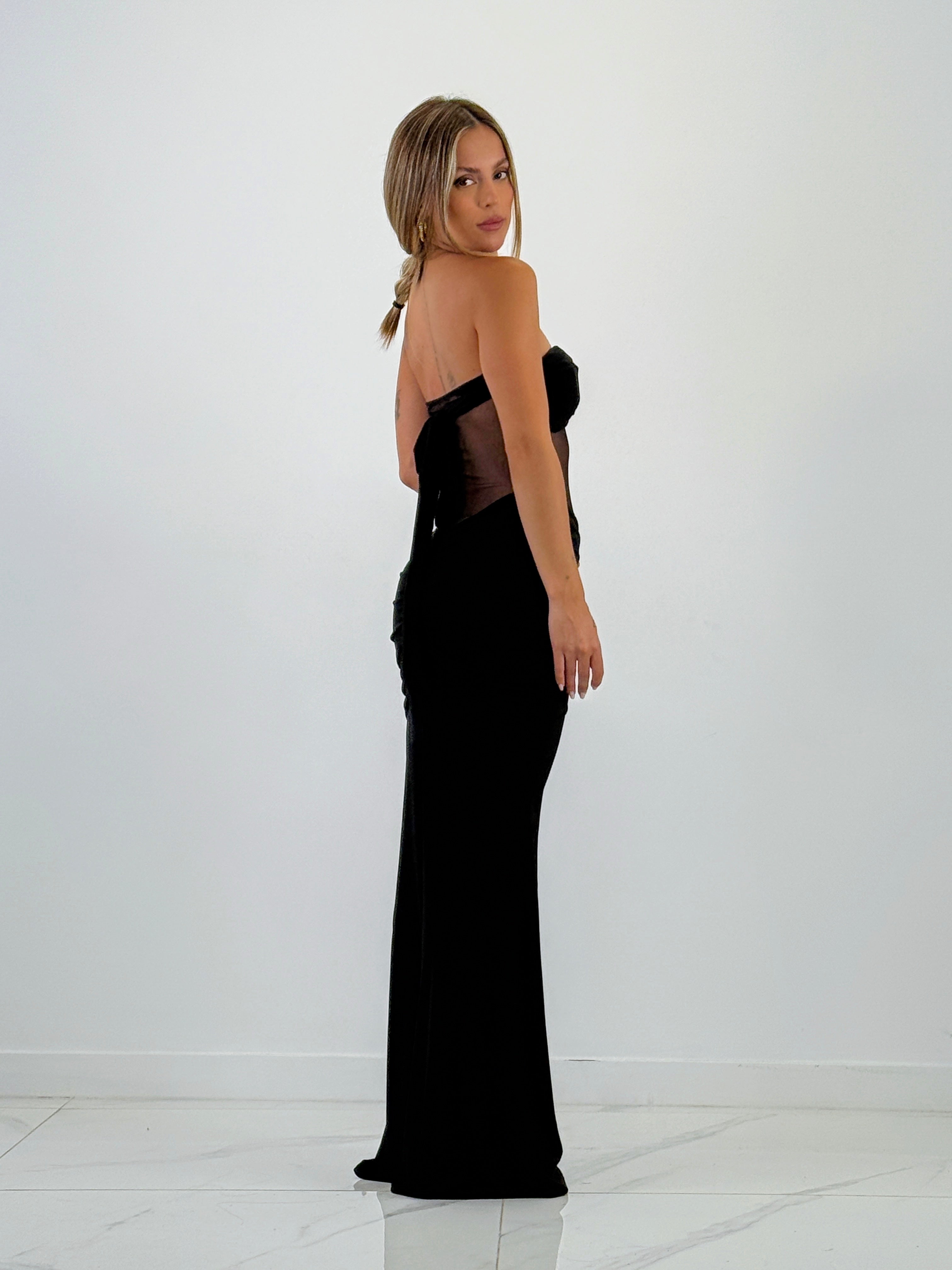 Vestido nudo transparencia