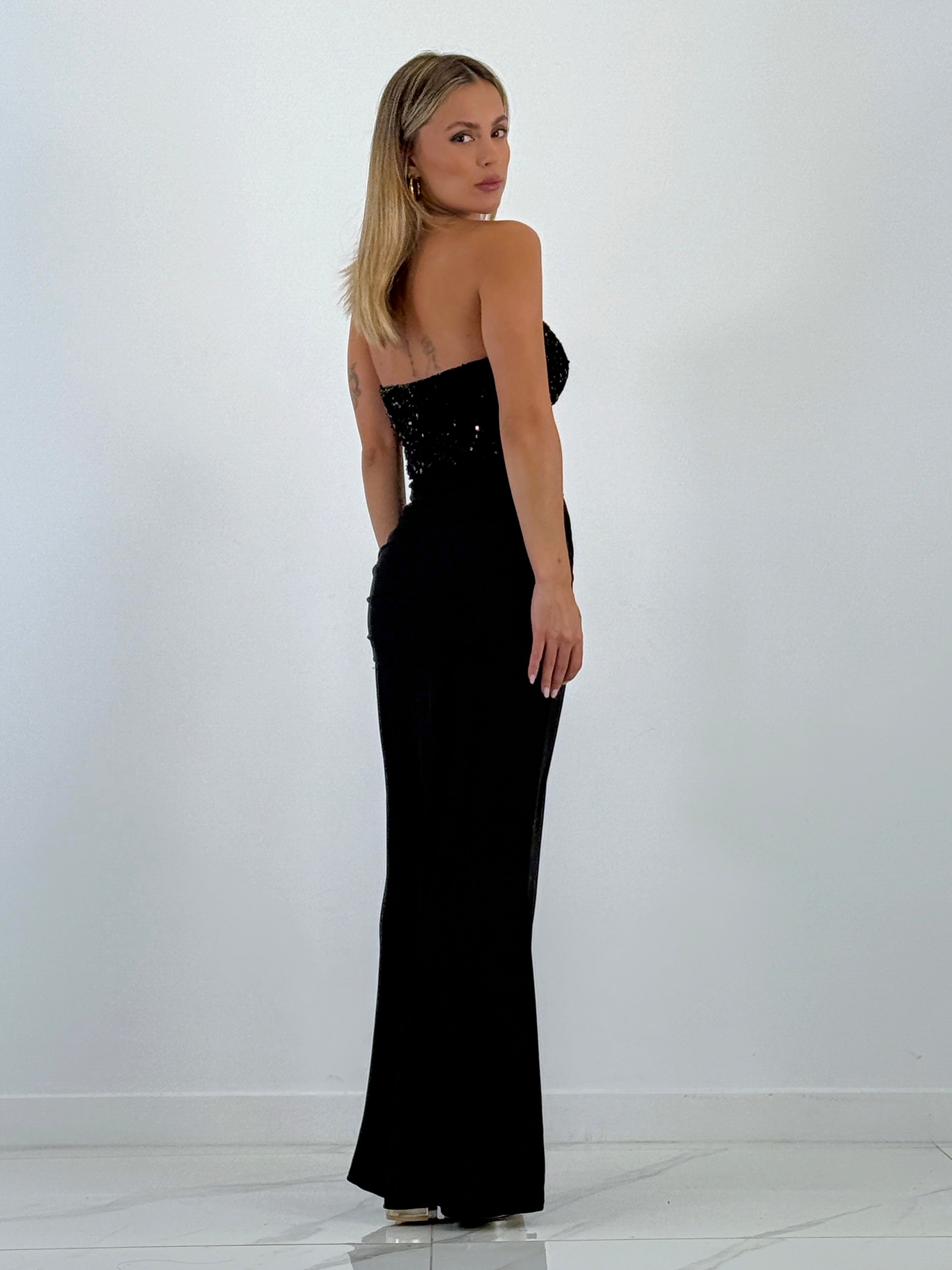 Vestido combinado terciopelo