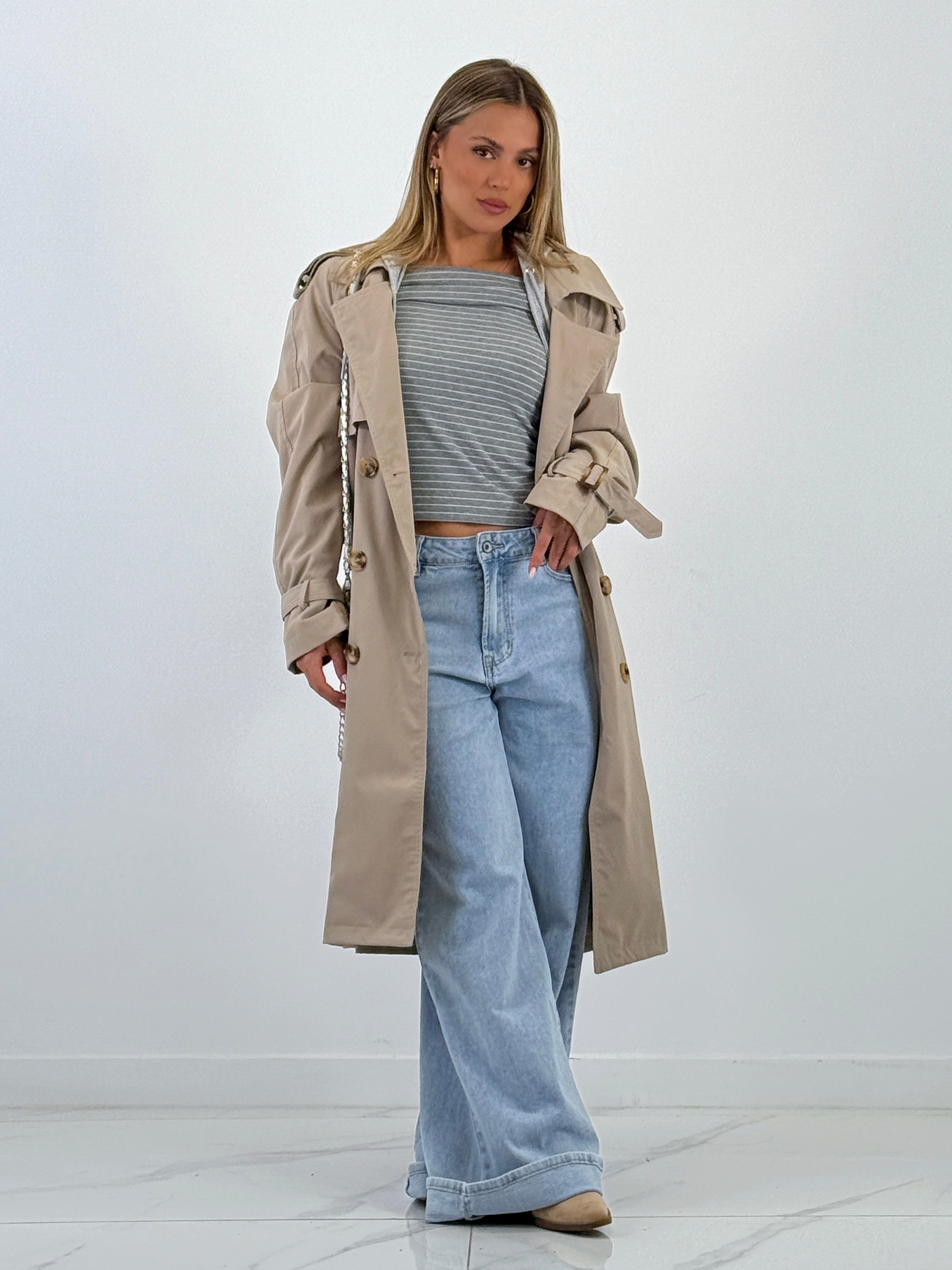 Gabardina trench capucha