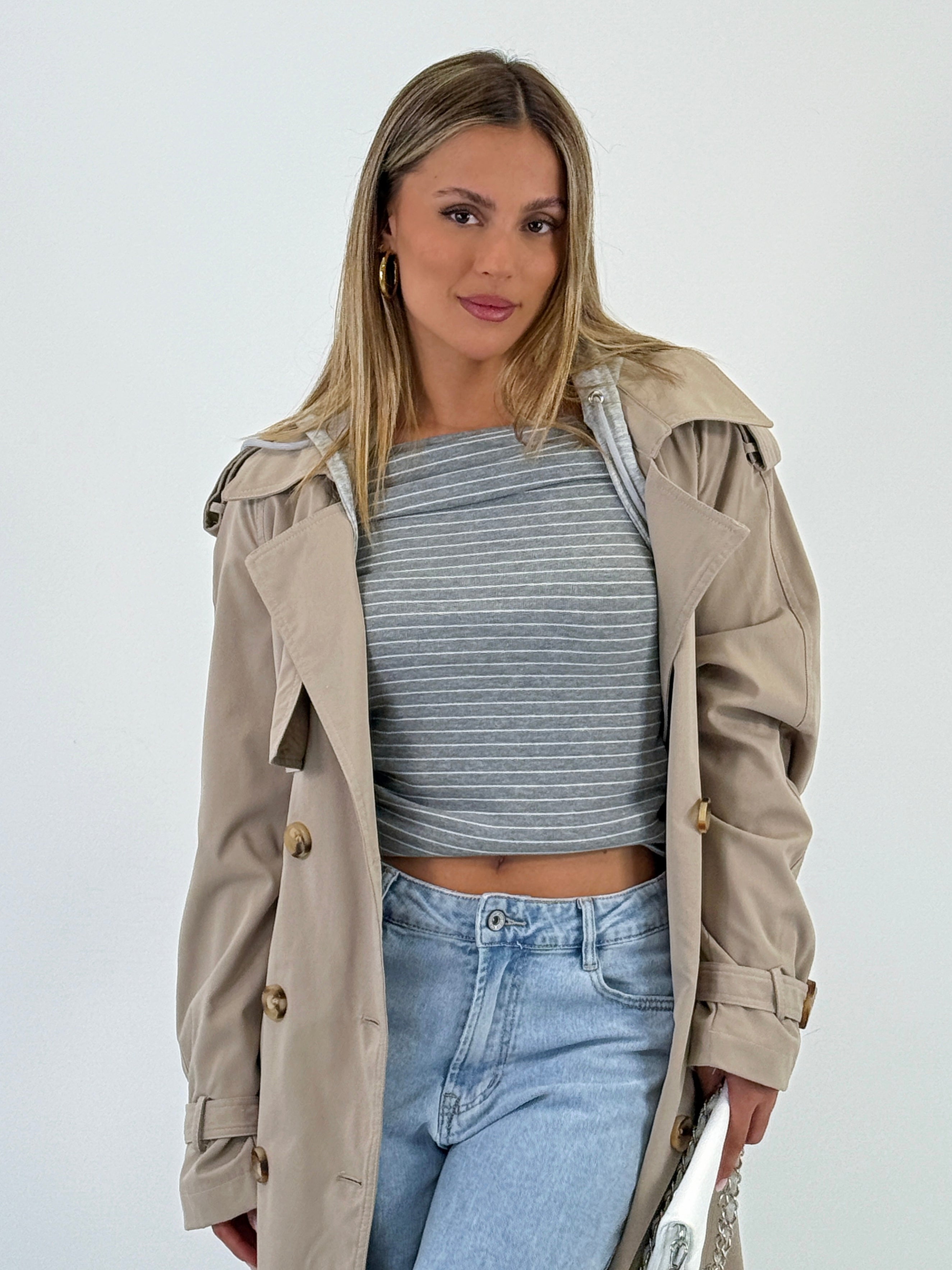 Gabardina trench capucha