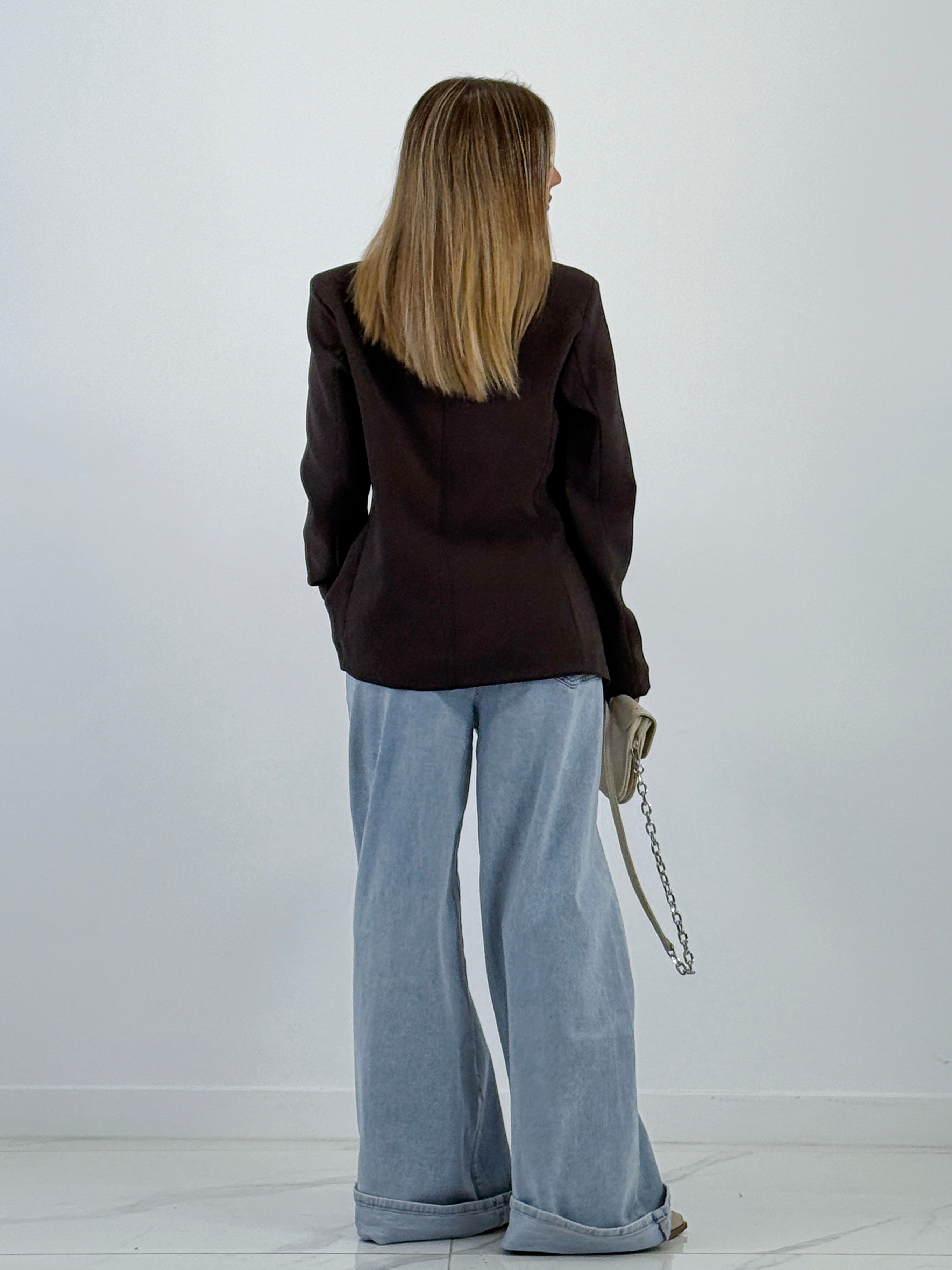 Blazer entallada botón