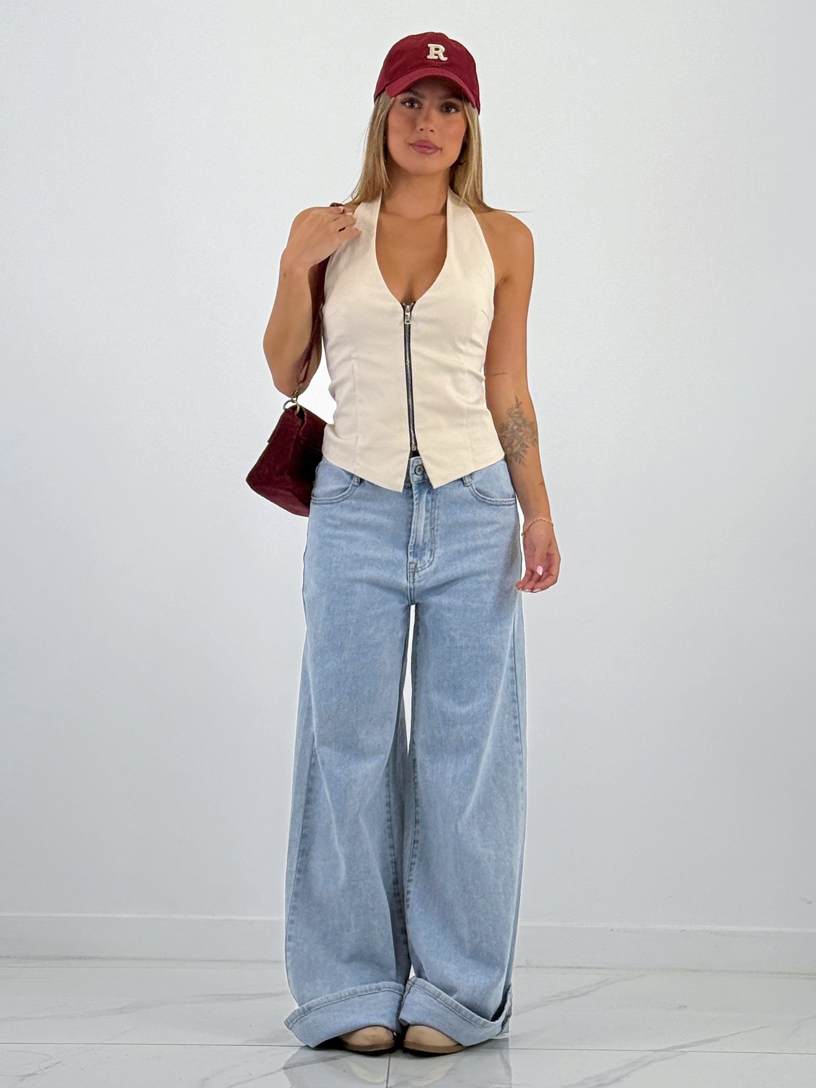 Top chaleco cremallera