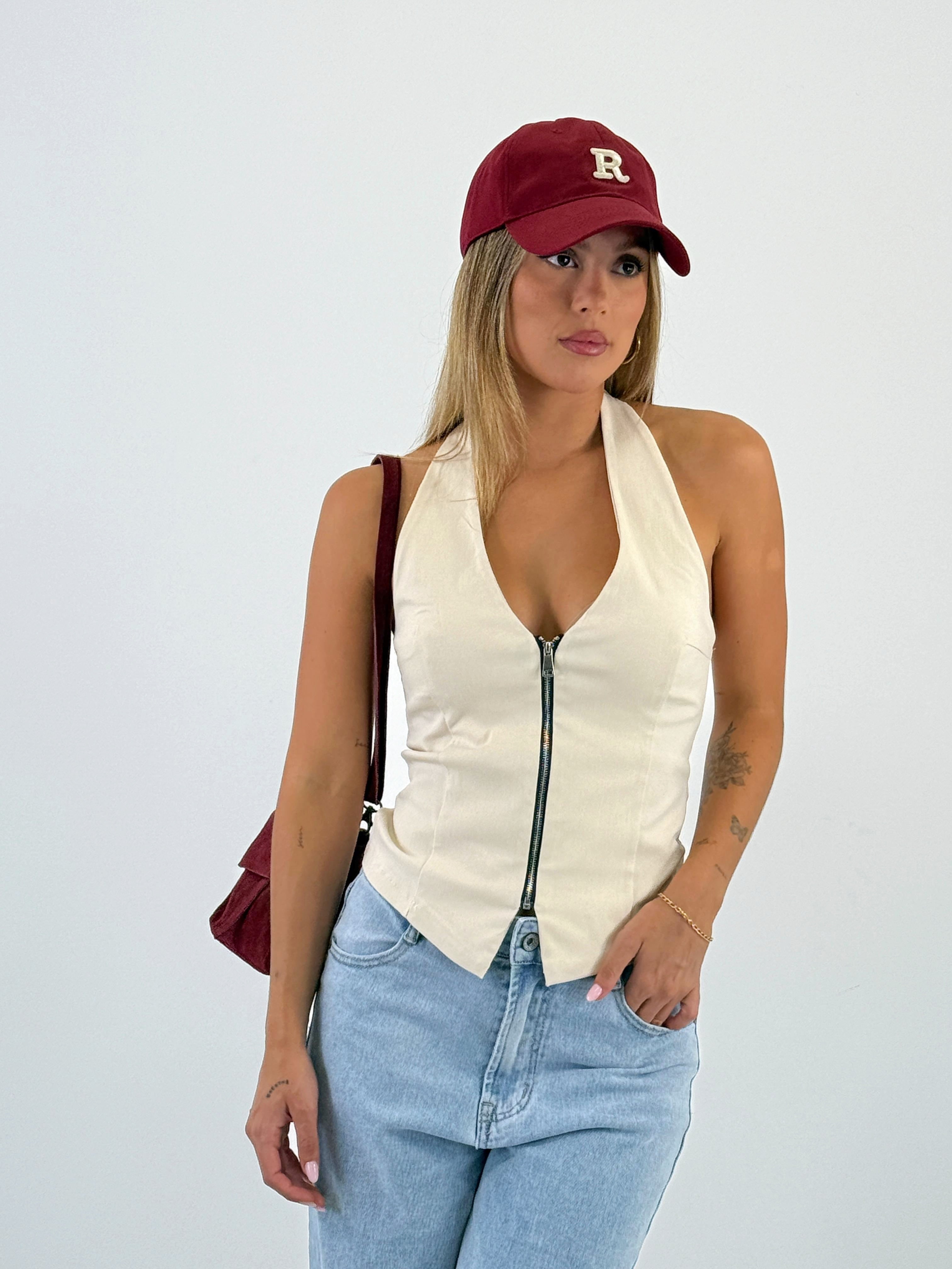 Top chaleco cremallera