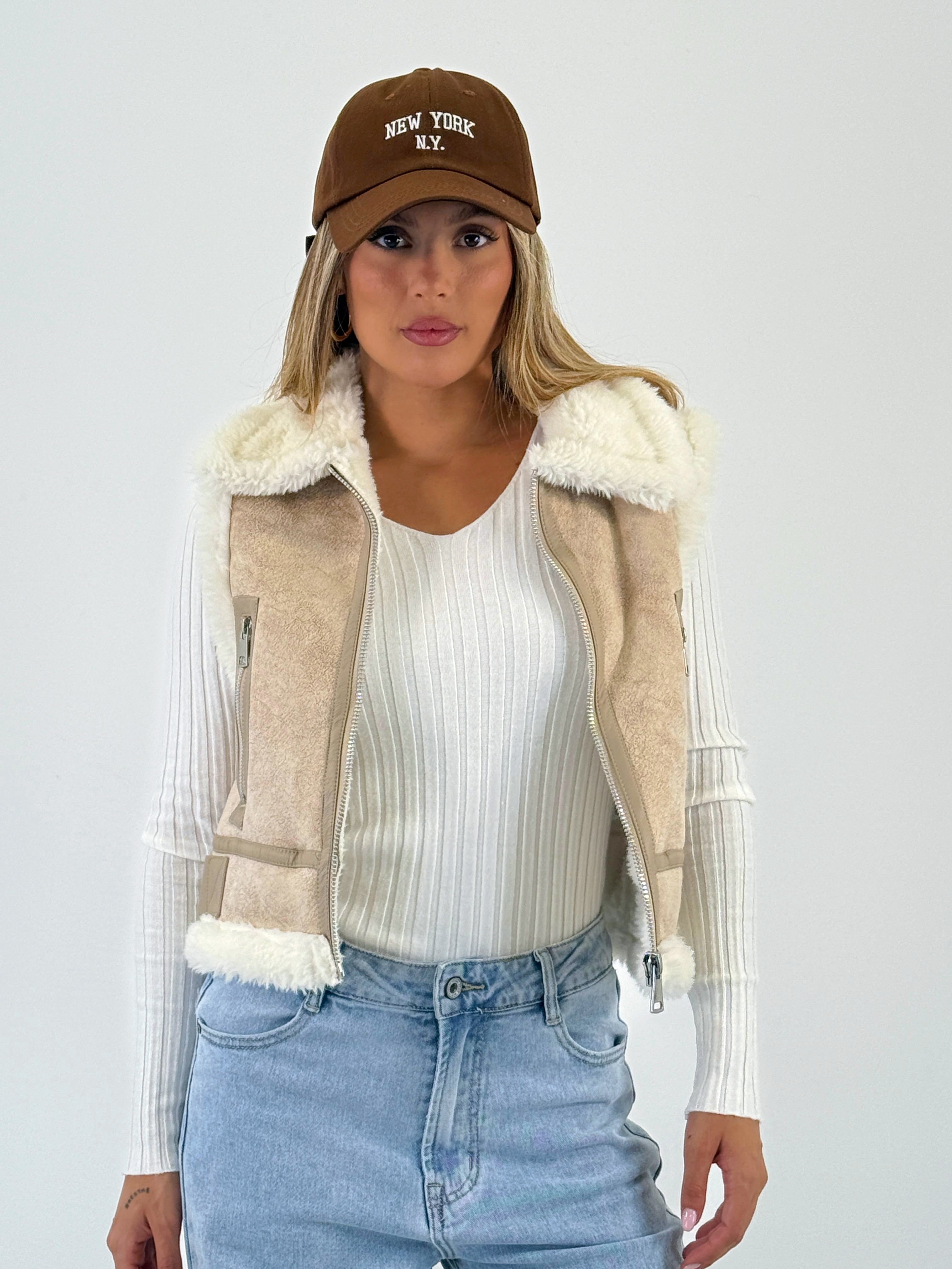 Chaleco cropped doble faz