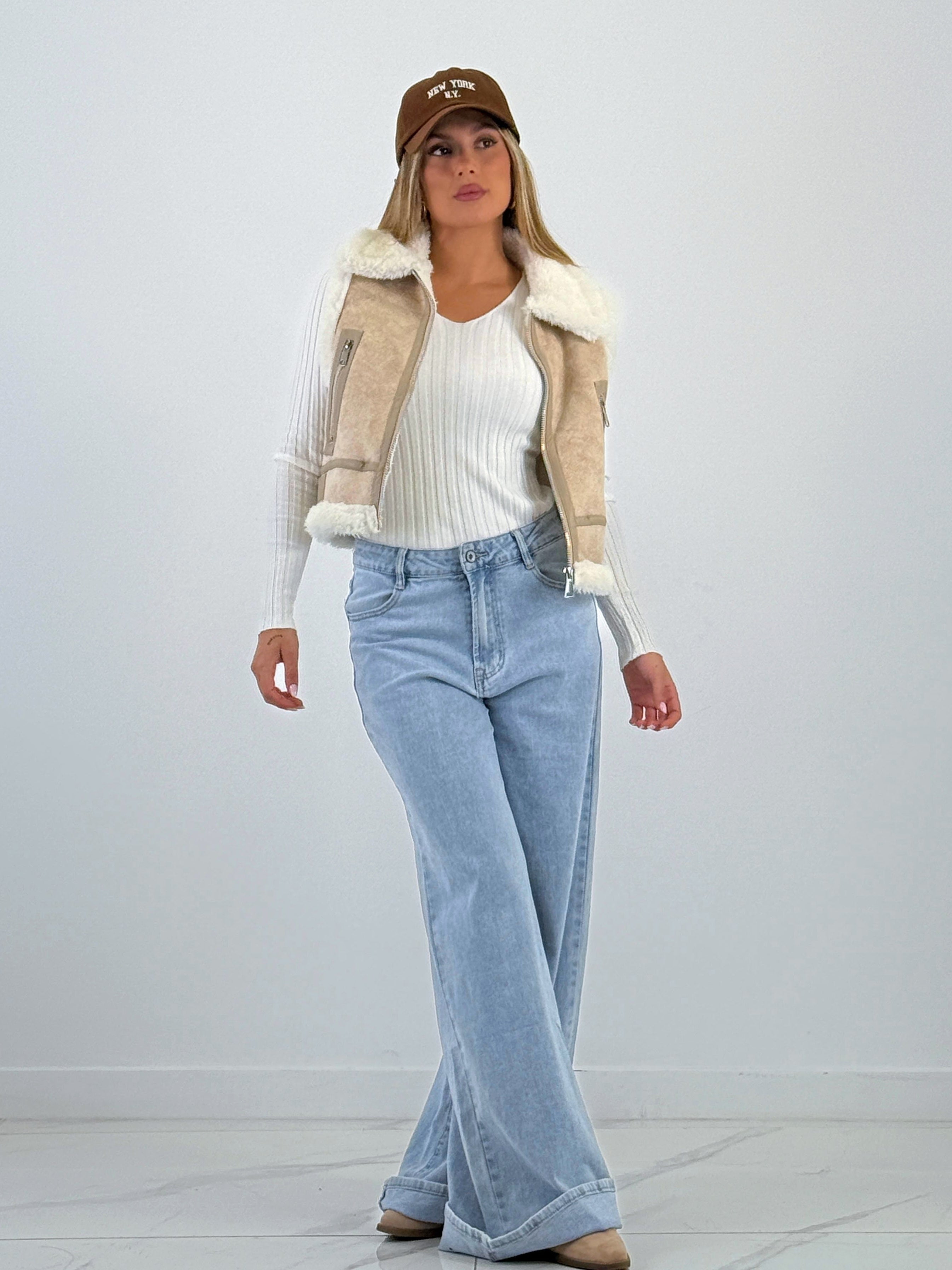 Chaleco cropped doble faz