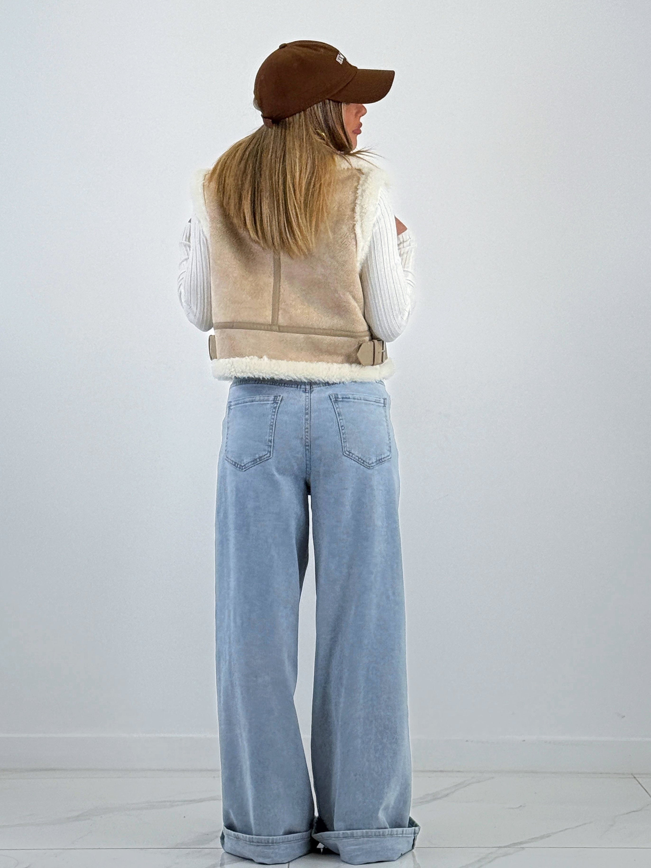 Chaleco cropped doble faz