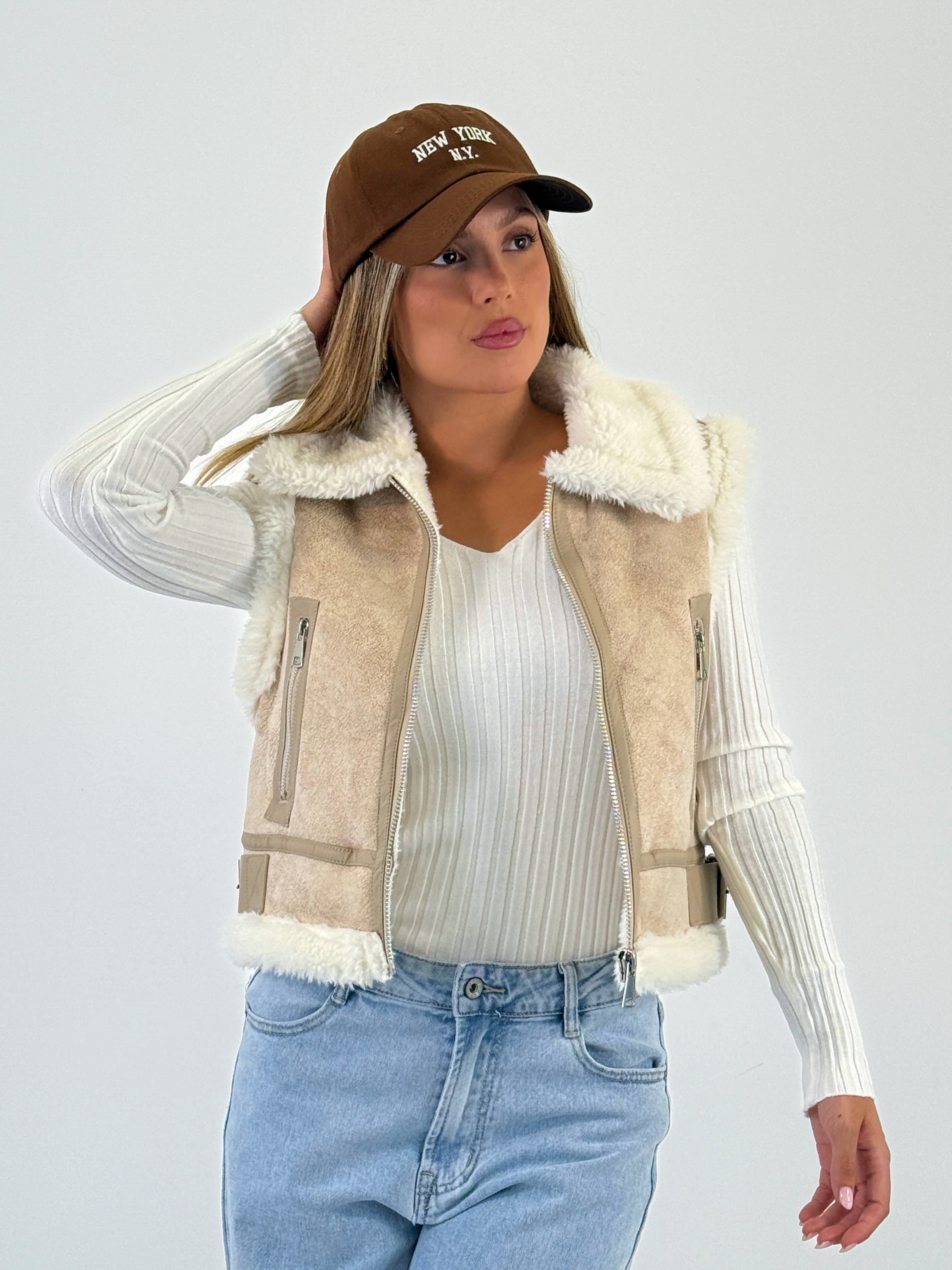 Chaleco cropped doble faz