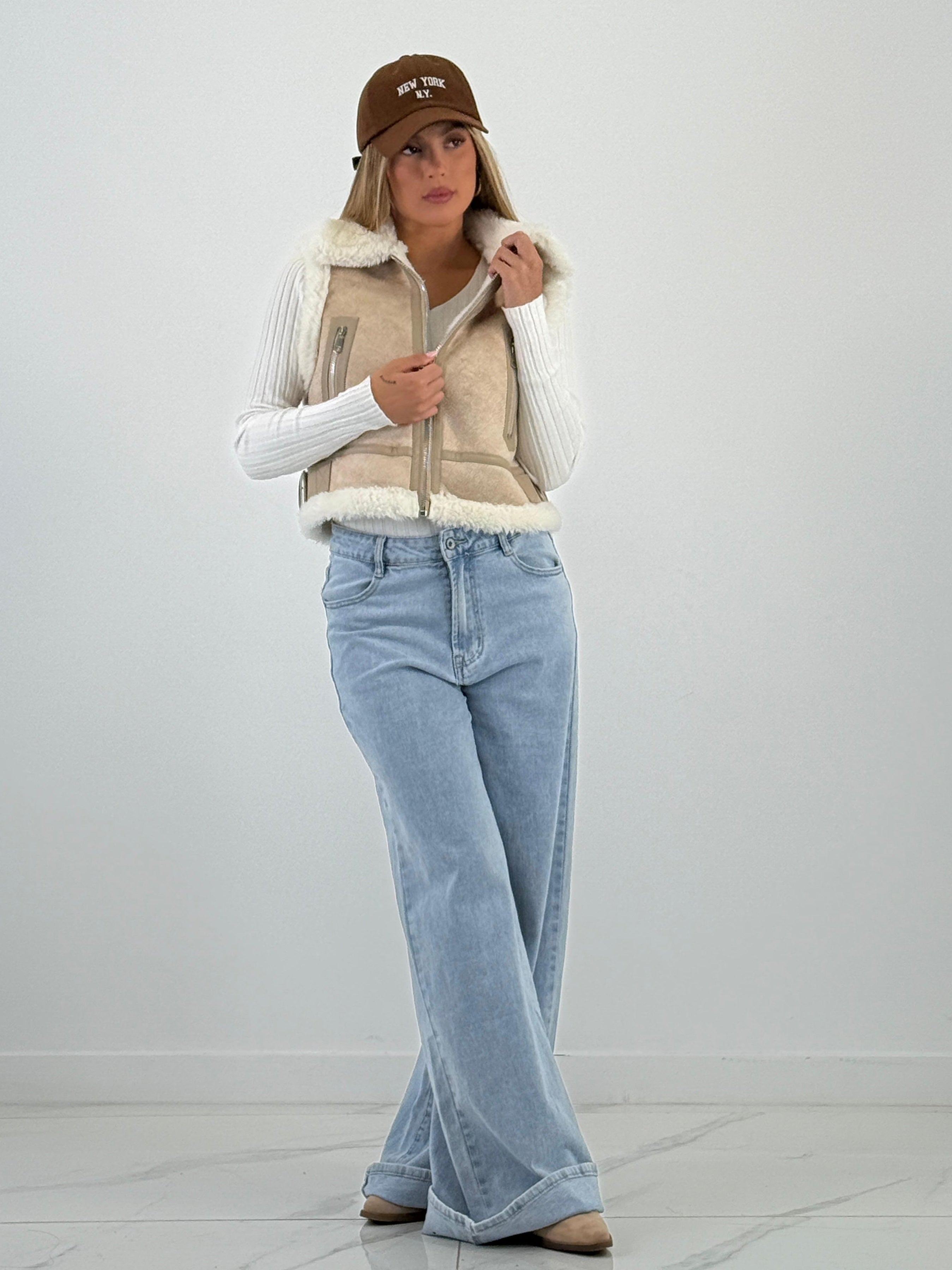 Chaleco cropped doble faz