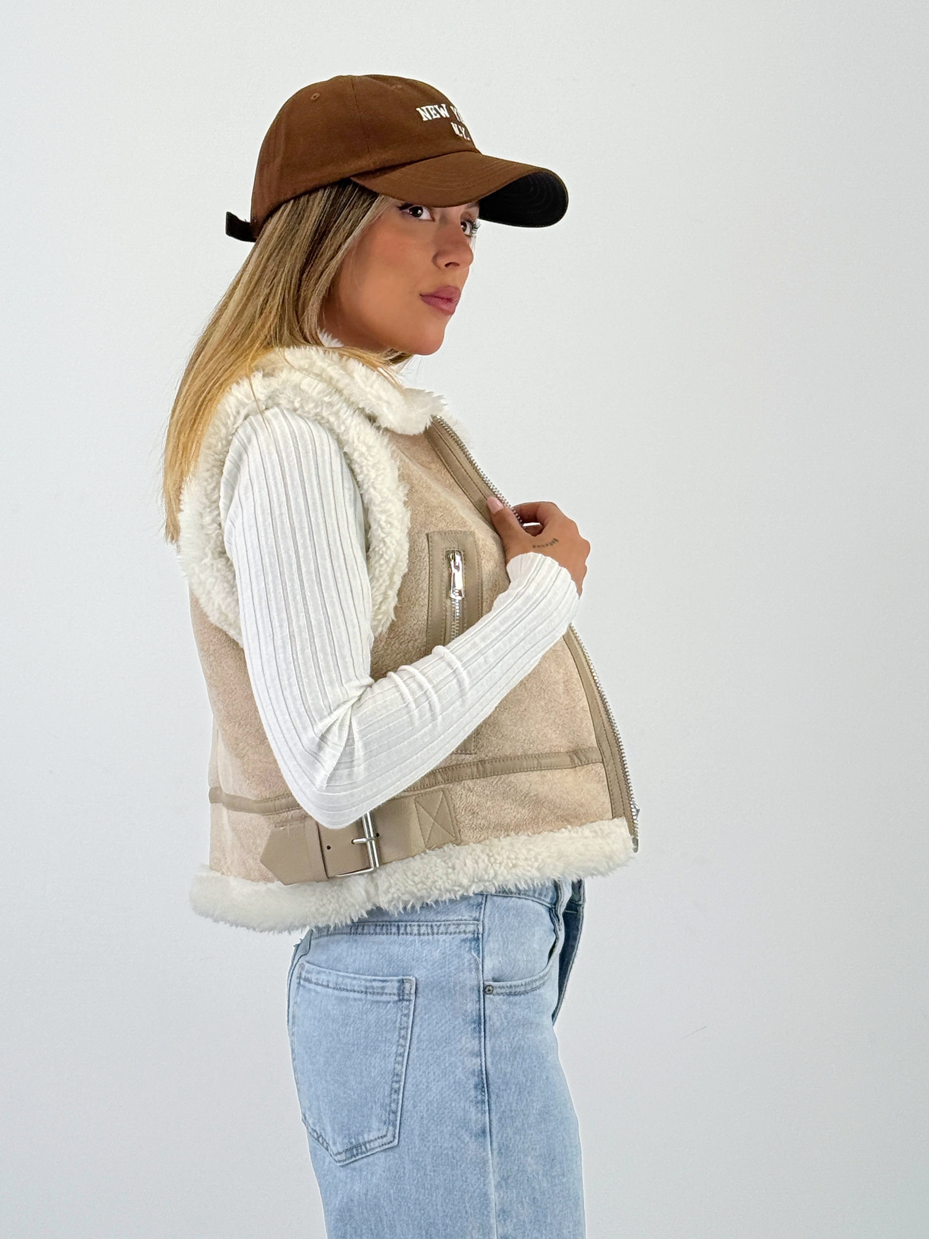 Chaleco cropped doble faz