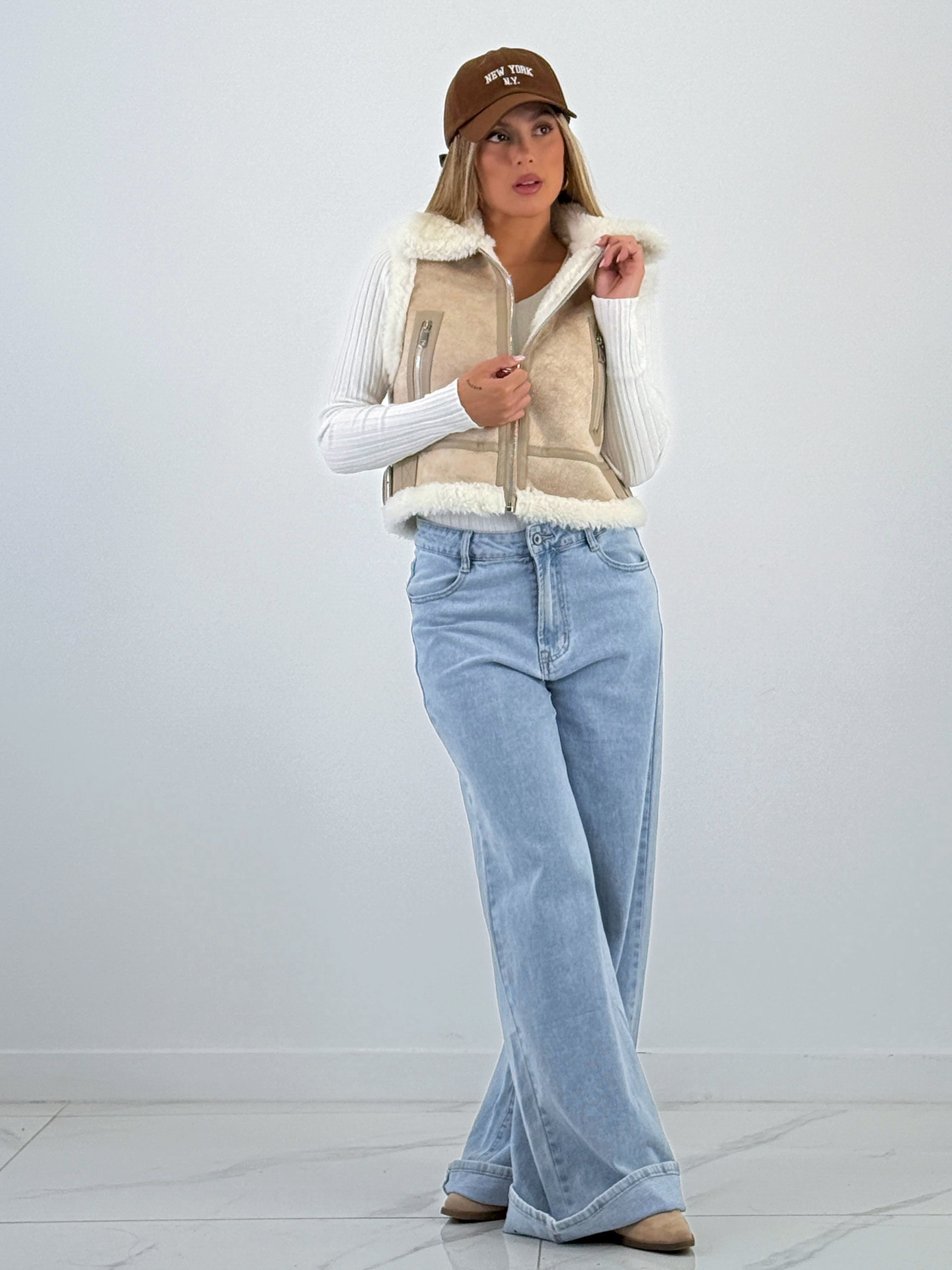 Chaleco cropped doble faz